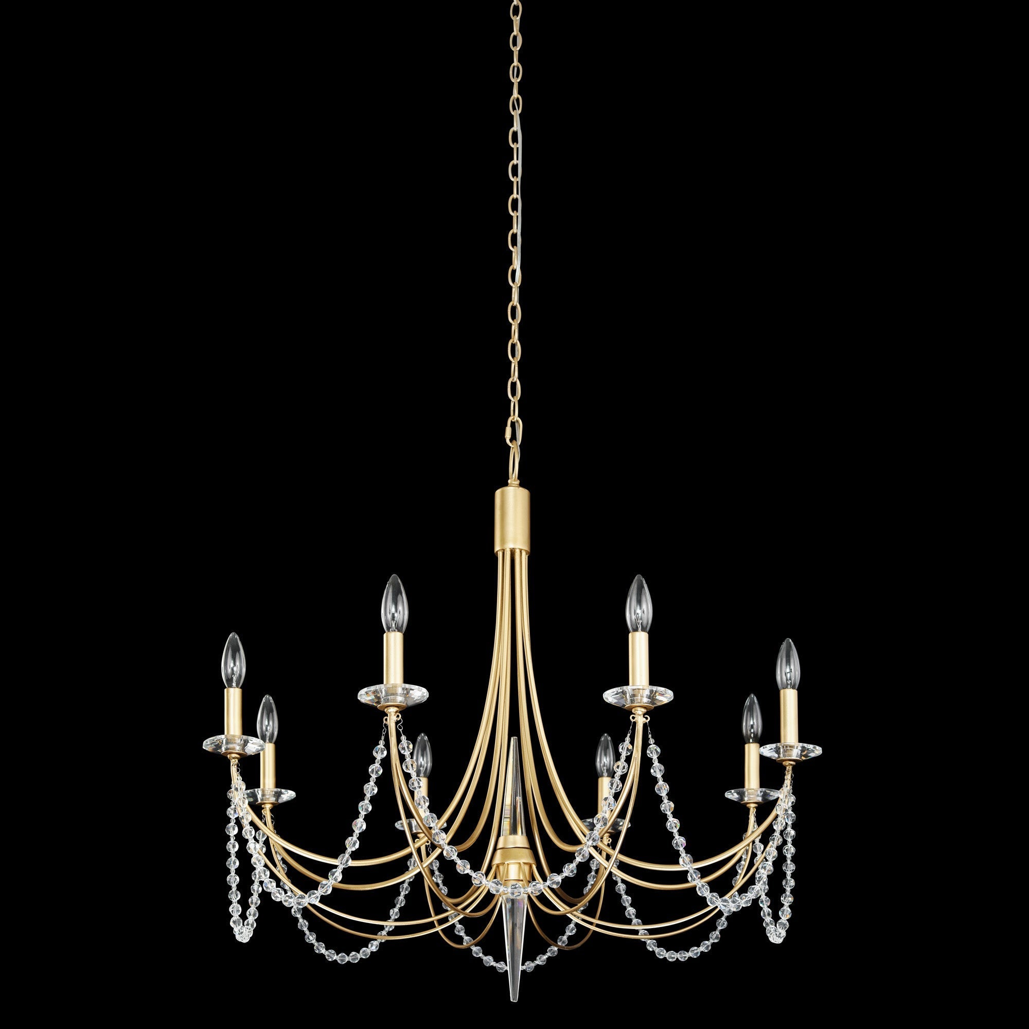 Purelux Postmodern Luxury Brass Metal Crystal Chandelier - Lamp Copper