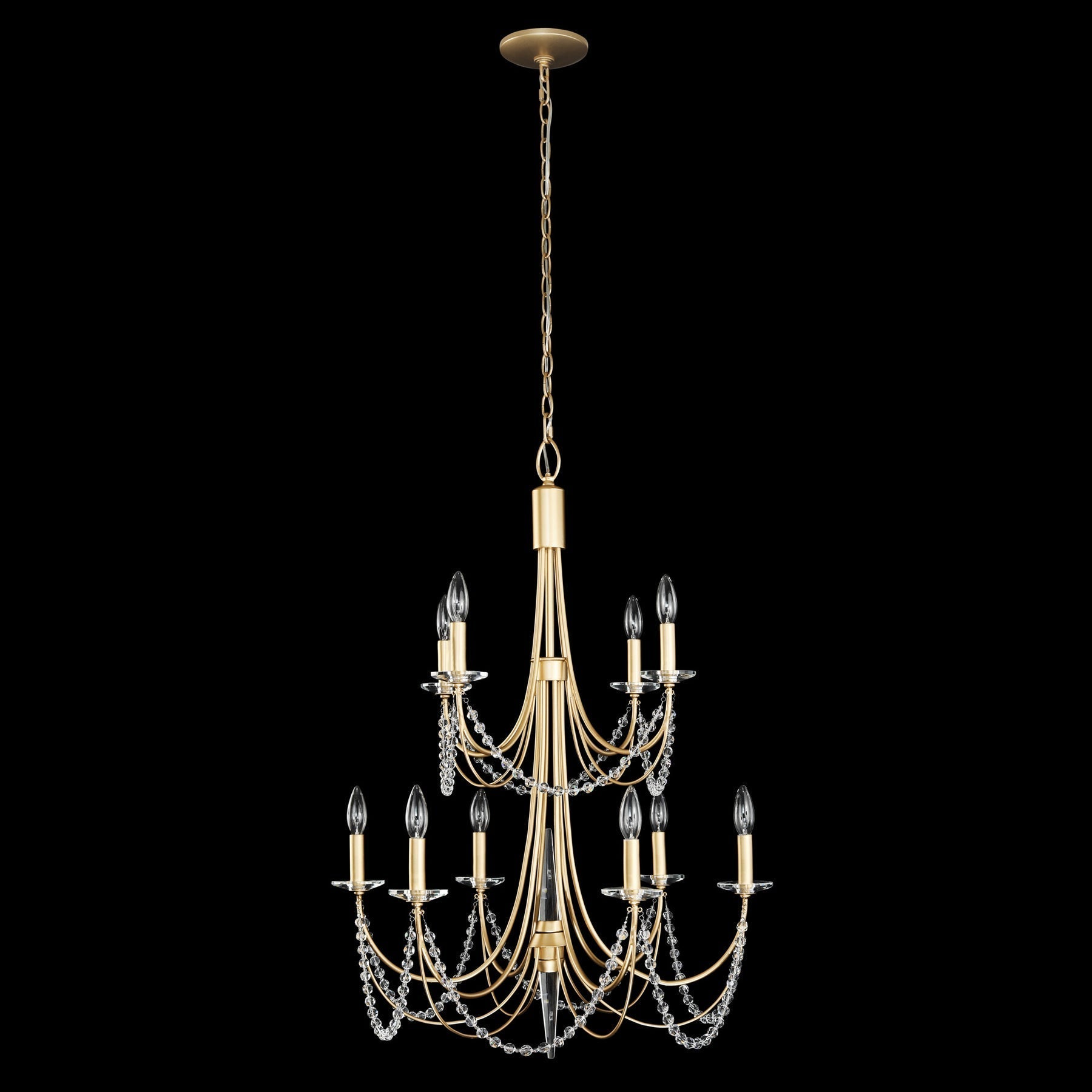 Purelux Postmodern Luxury Brass Metal Crystal Chandelier - Lamp Copper