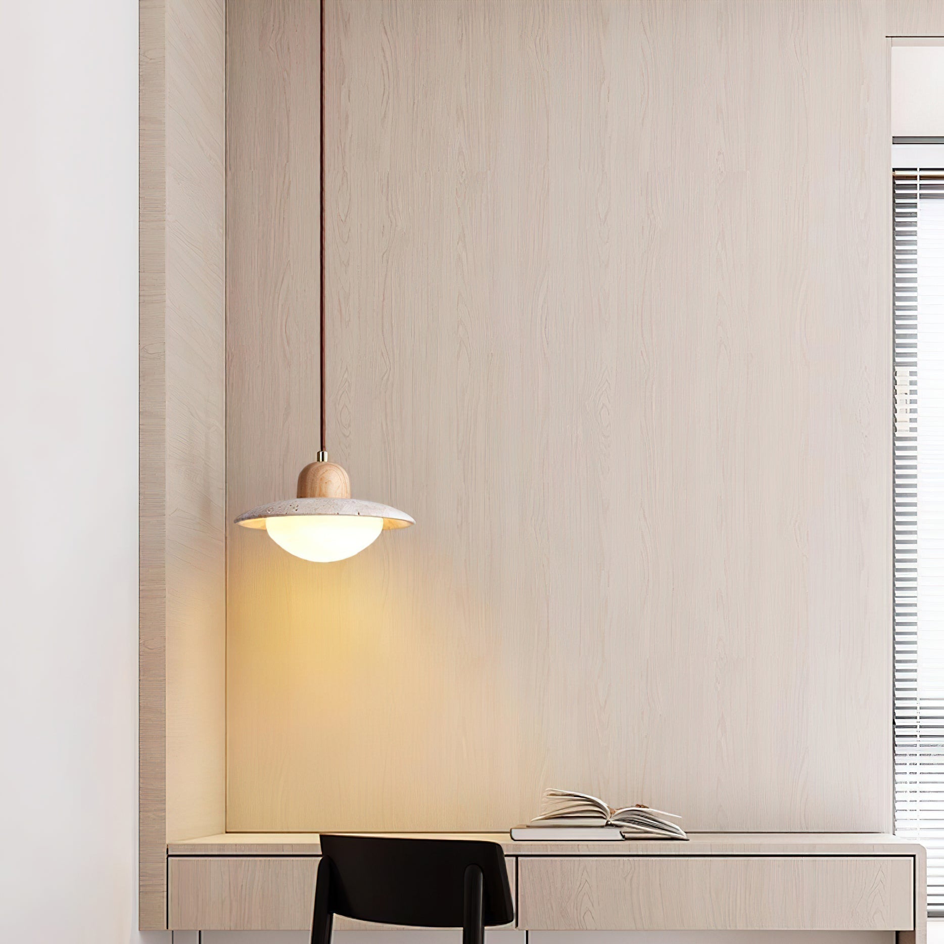 Duvio Travertine Pendant Light - Lamp Copper