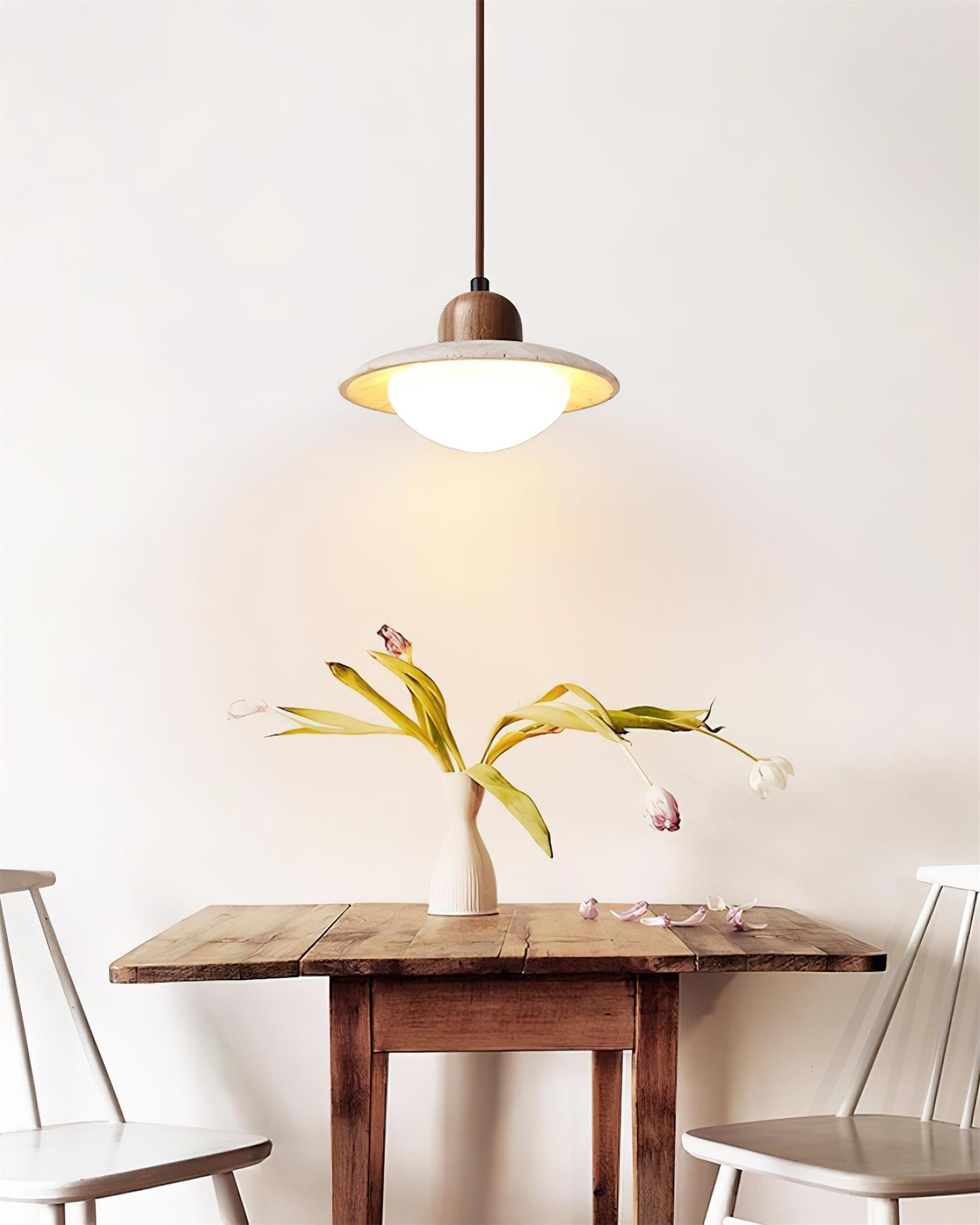 Duvio Travertine Pendant Light - Lamp Copper