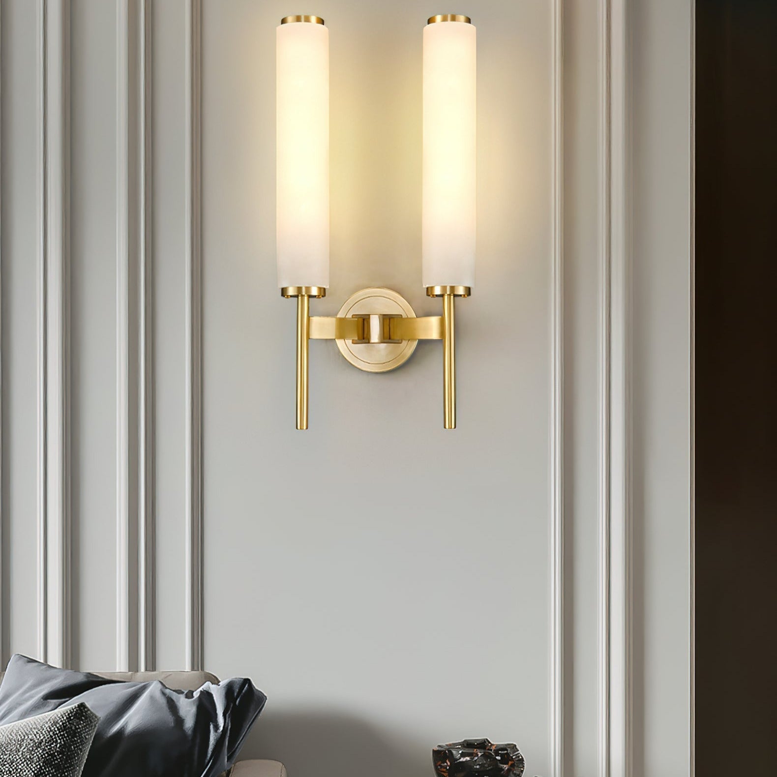 Jern Art Deco Alabaster Wall Lamp - Lamp Copper