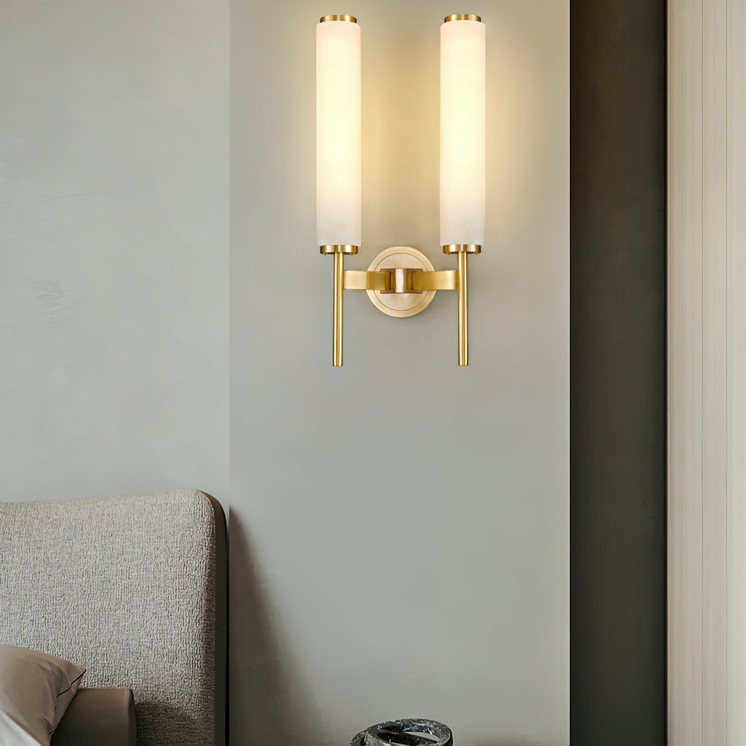 Jern Art Deco Alabaster Wall Lamp - Lamp Copper