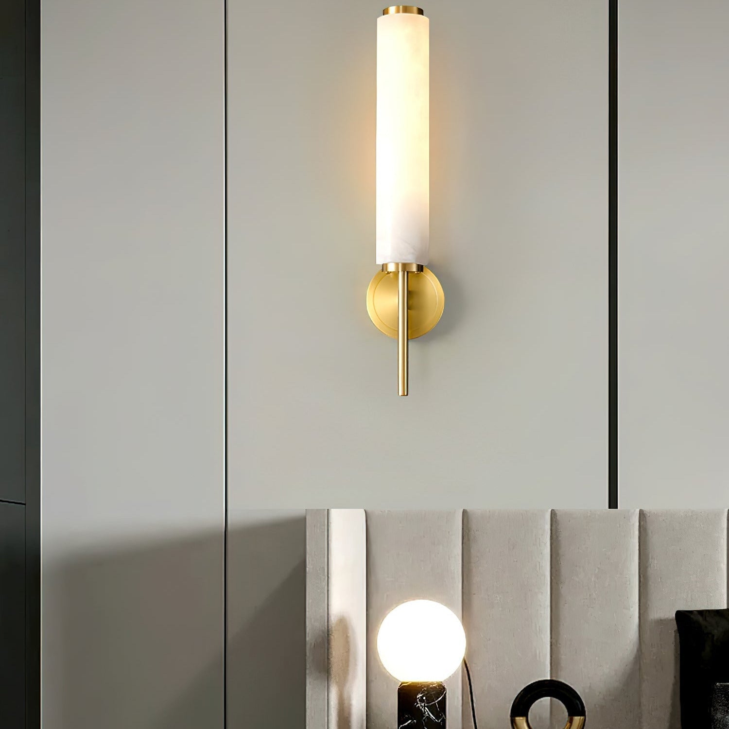 Jern Art Deco Alabaster Wall Lamp - Lamp Copper