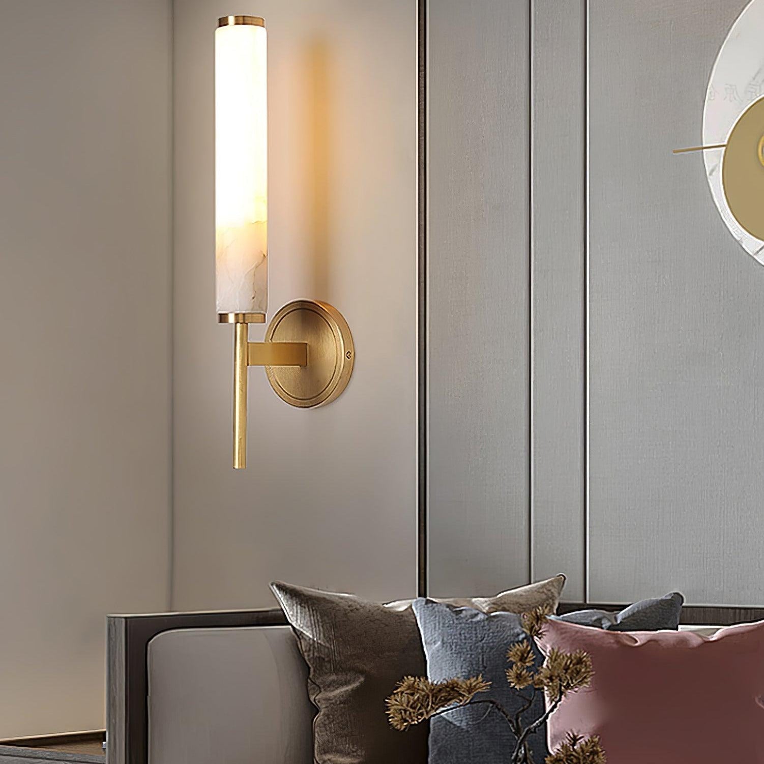 Jern Art Deco Alabaster Wall Lamp - Lamp Copper