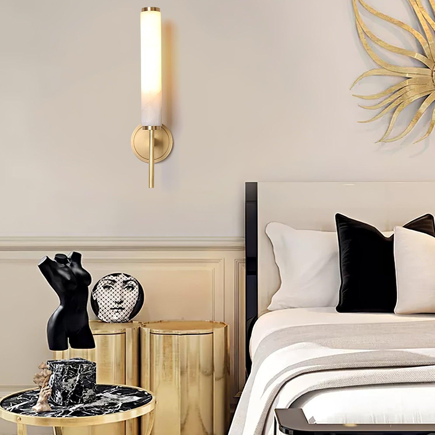 Jern Art Deco Alabaster Wall Lamp - Lamp Copper