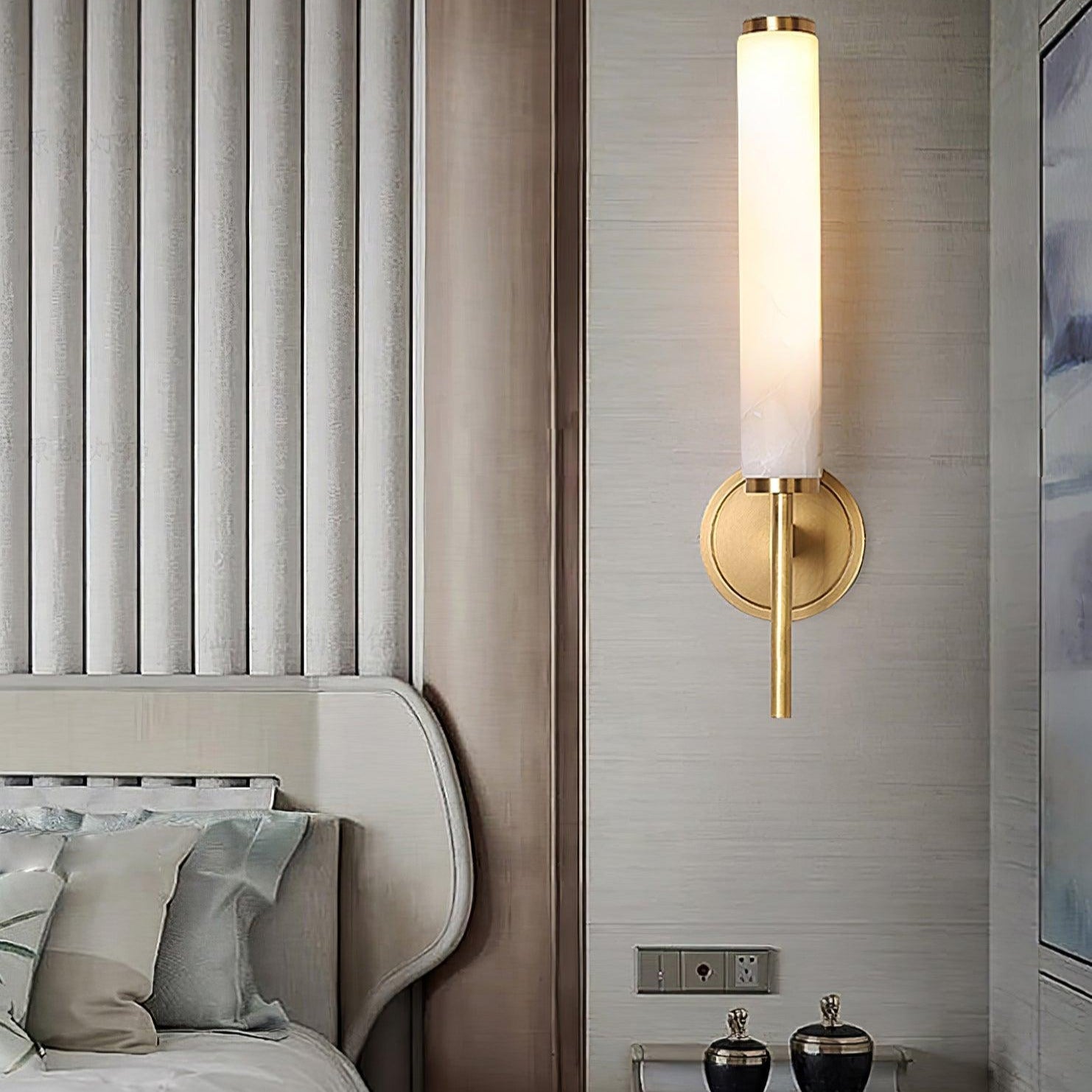 Jern Art Deco Alabaster Wall Lamp - Lamp Copper