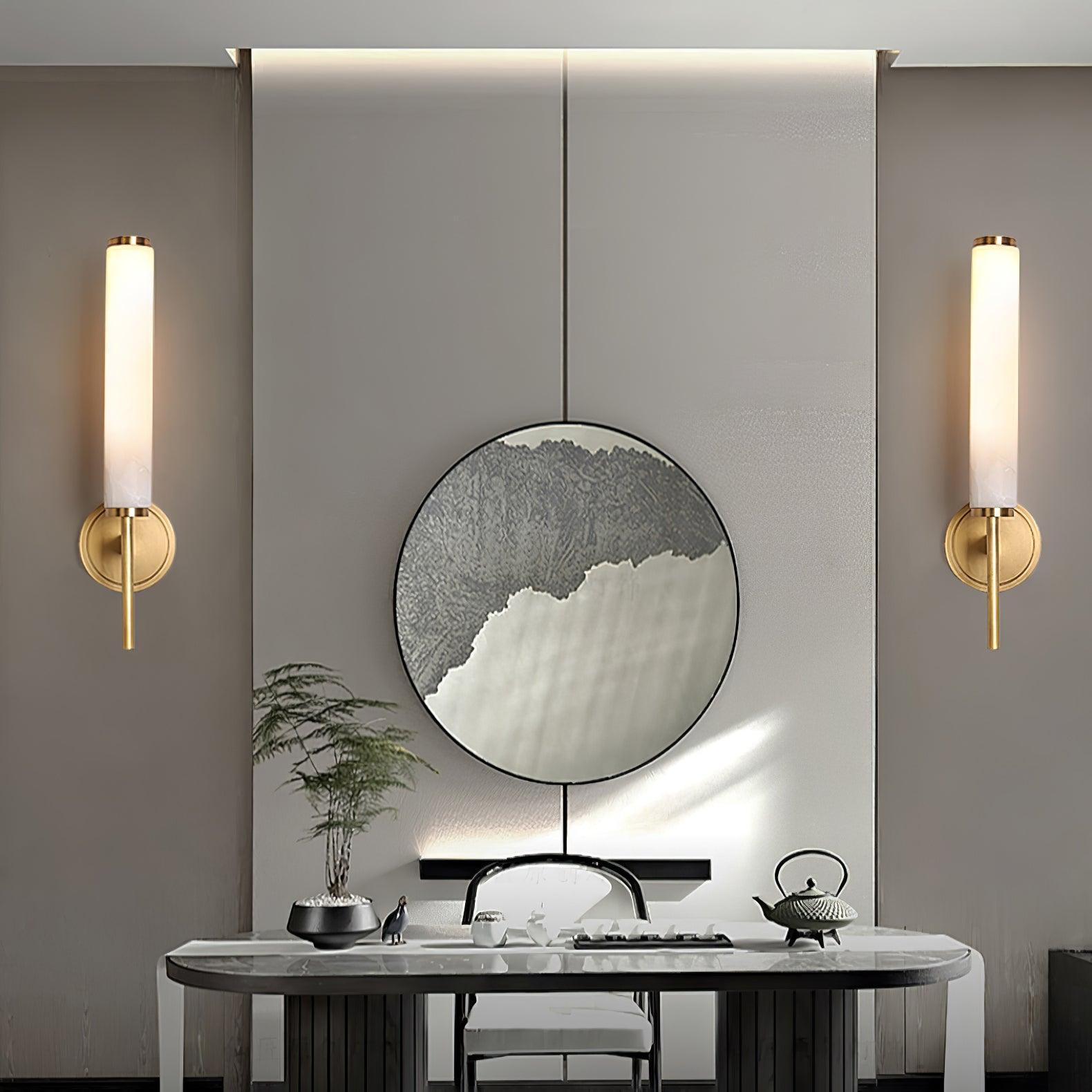 Jern Art Deco Alabaster Wall Lamp - Lamp Copper