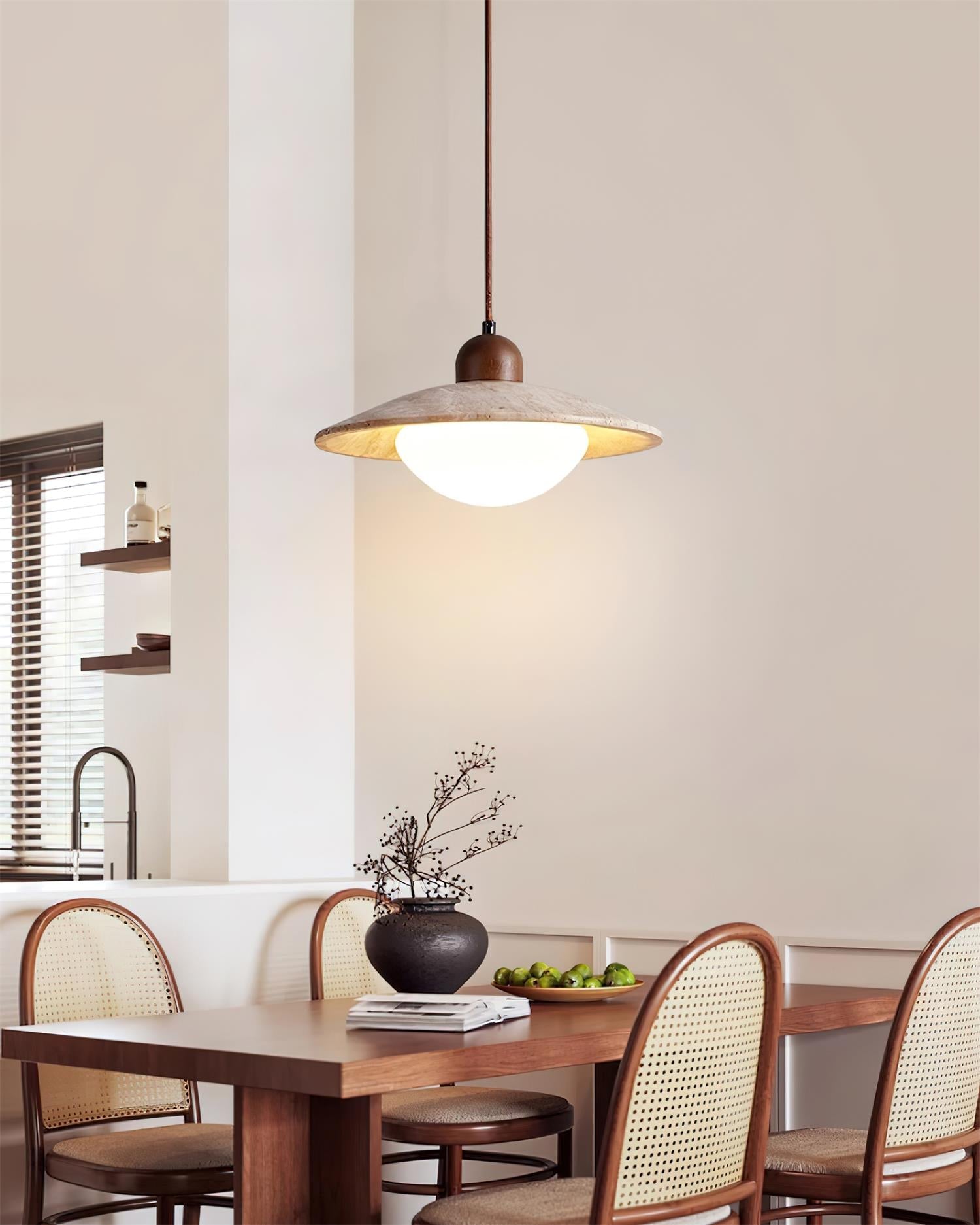 Ritta Pendant Lamp Travertine Minimalist - Lamp Copper