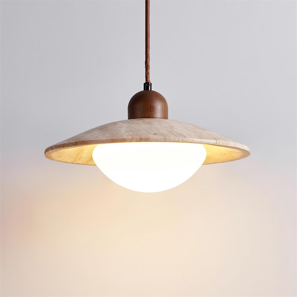 Ritta Pendant Lamp Travertine Minimalist - Lamp Copper