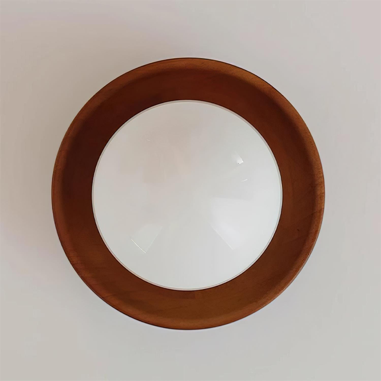 Ceiling Light Globe Opal Glass Modern Brass Walnut Accent Flush Mount - Lamp Copper
