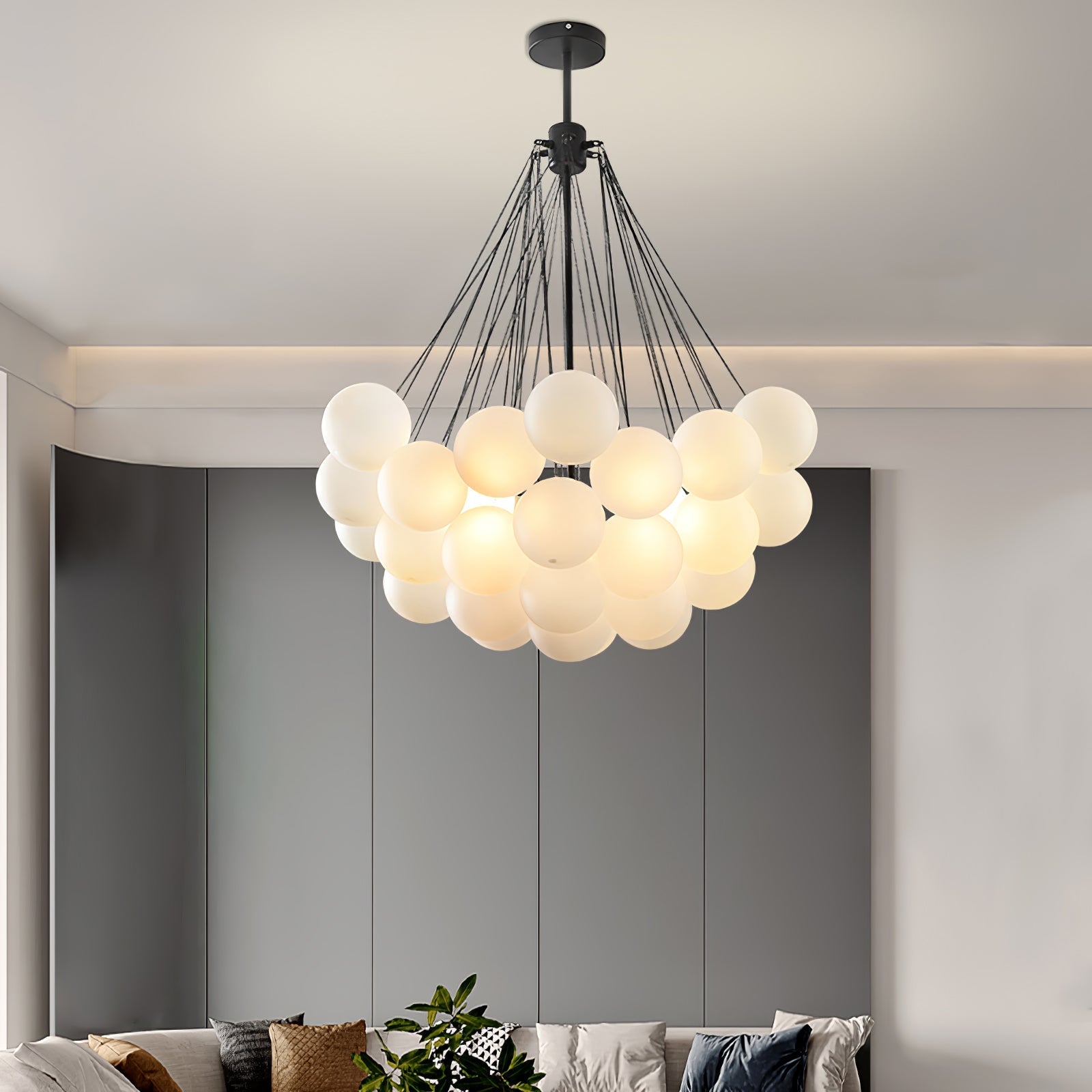 Fayne Glass Globe Pendant Light Bubble - Lamp Copper