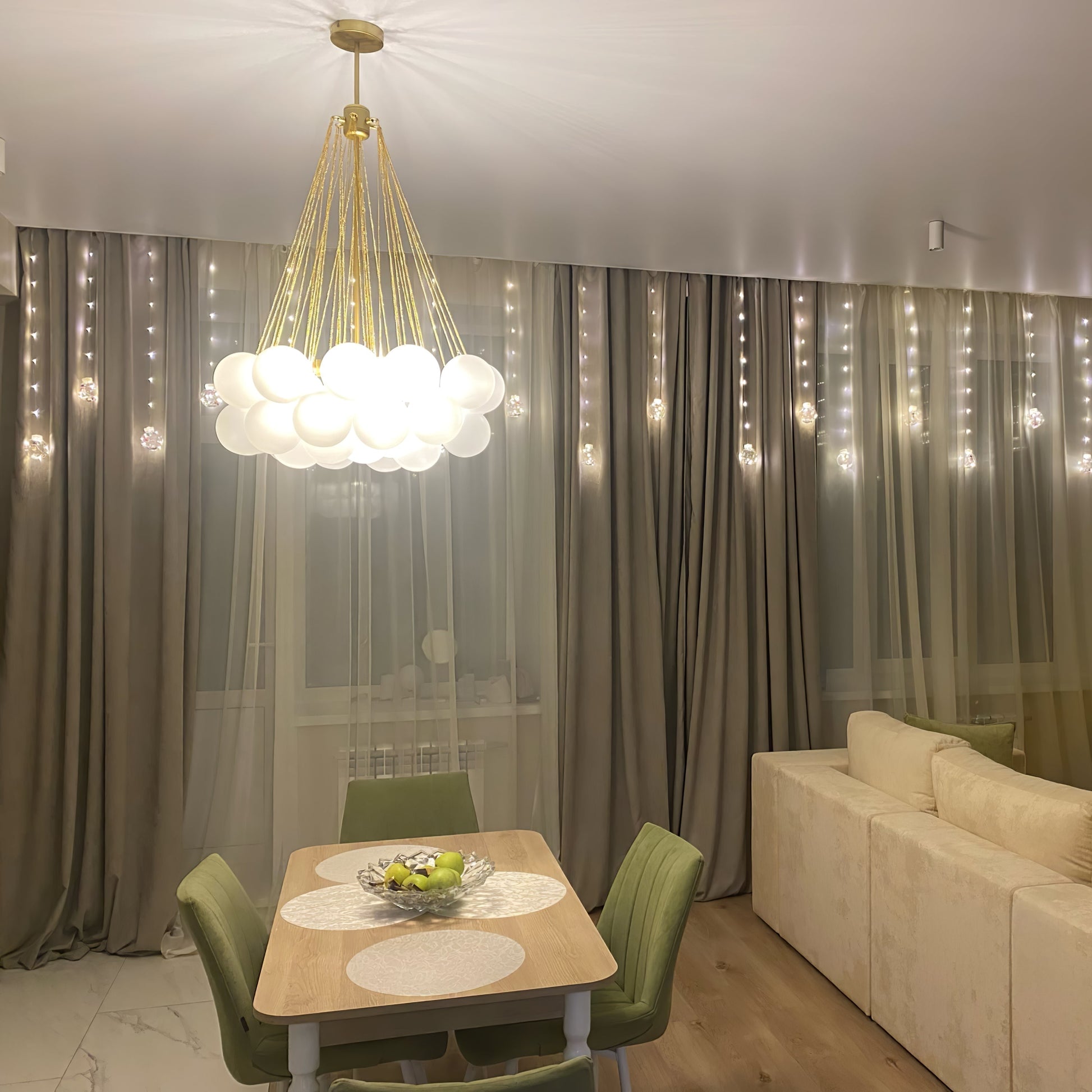 Fayne Glass Globe Pendant Light Bubble - Lamp Copper