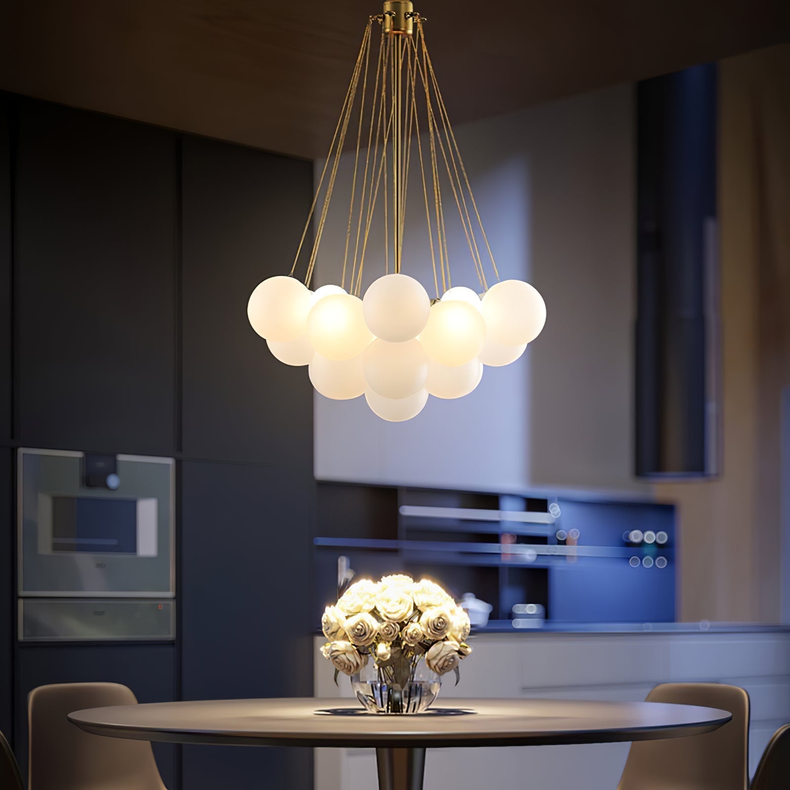 Fayne Glass Globe Pendant Light Bubble - Lamp Copper