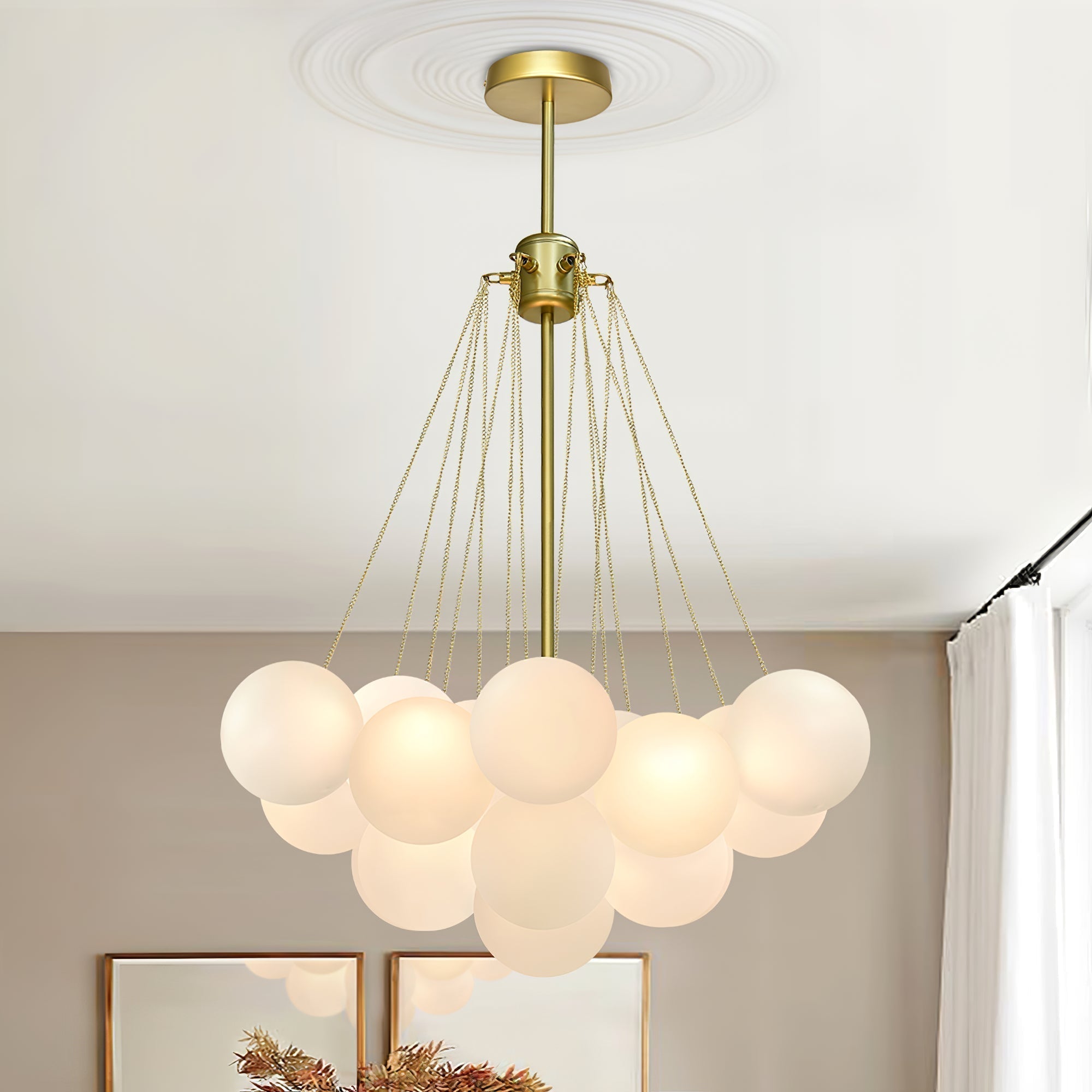 Fayne Glass Globe Pendant Light Bubble - Lamp Copper