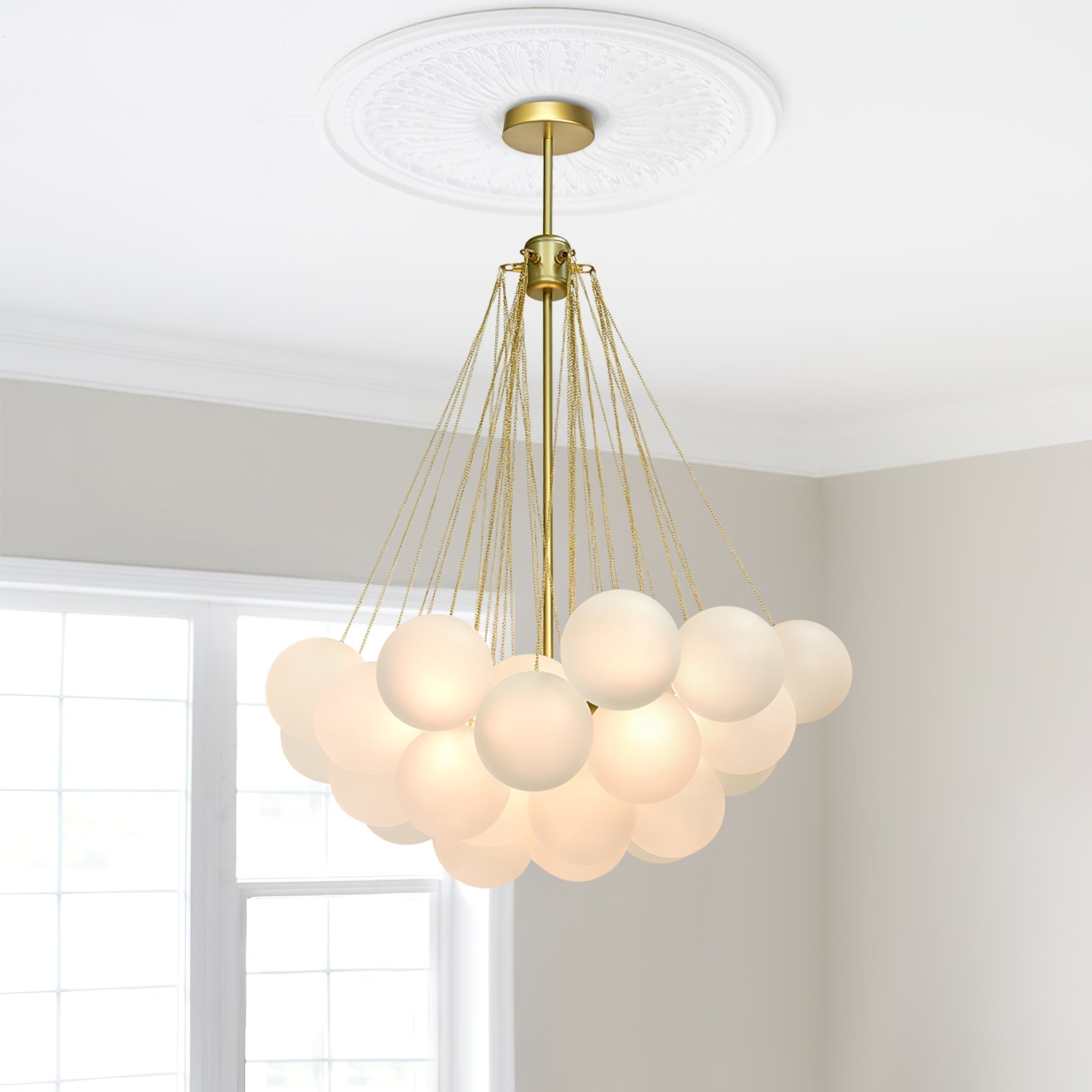 Fayne Glass Globe Pendant Light Bubble - Lamp Copper