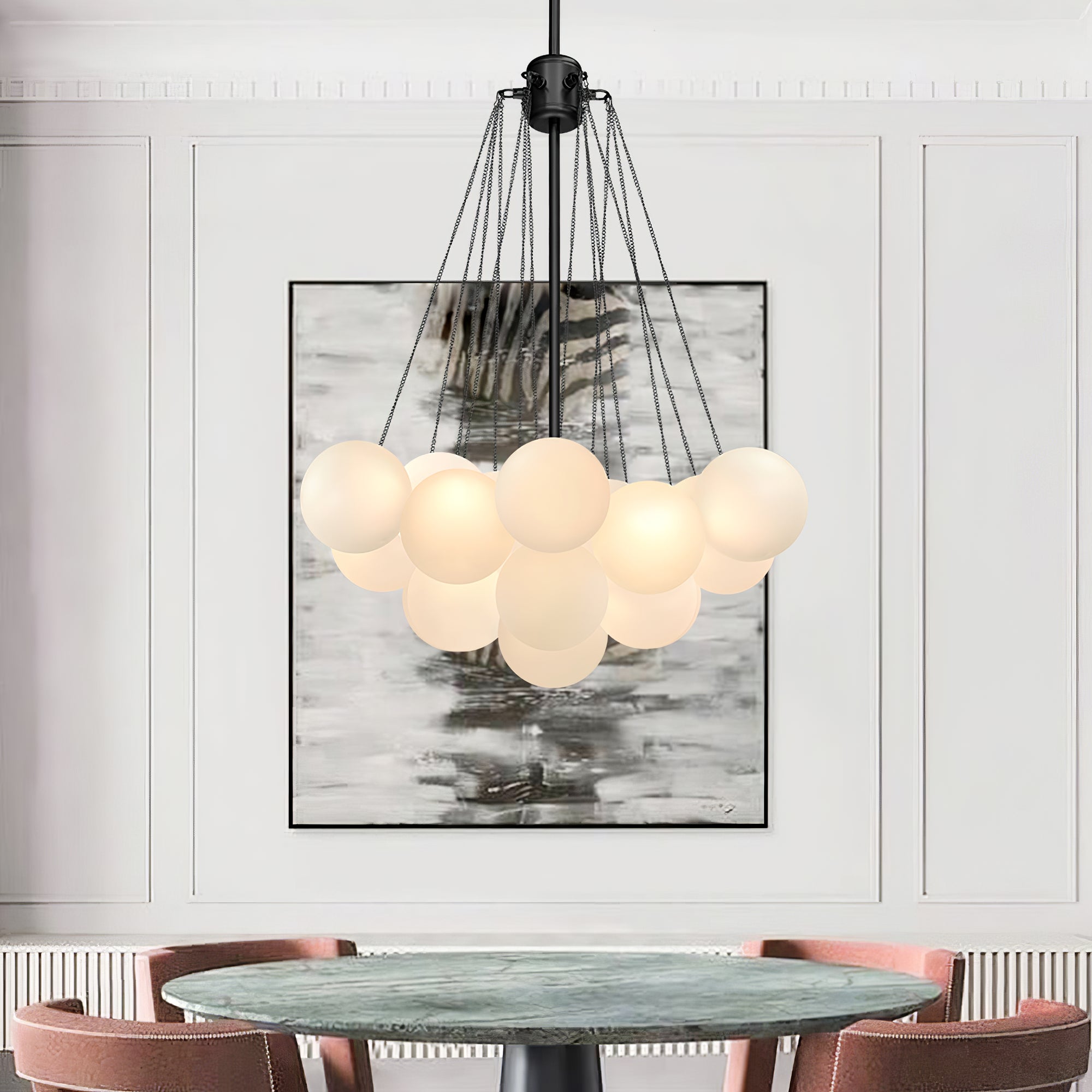 Fayne Glass Globe Pendant Light Bubble - Lamp Copper