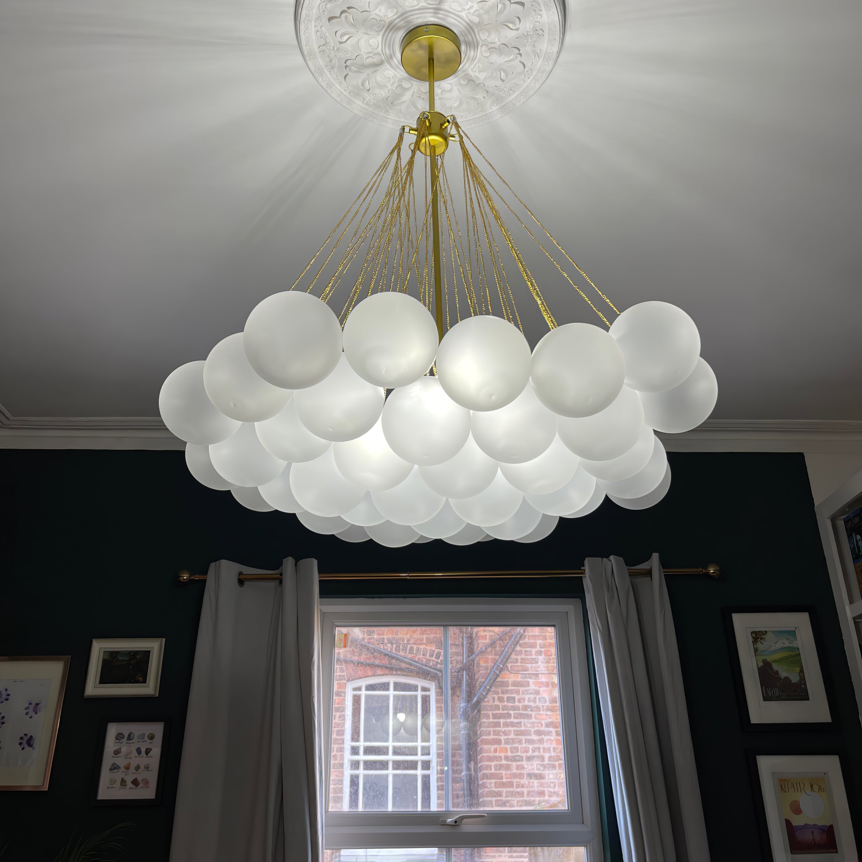 Fayne Glass Globe Pendant Light Bubble - Lamp Copper