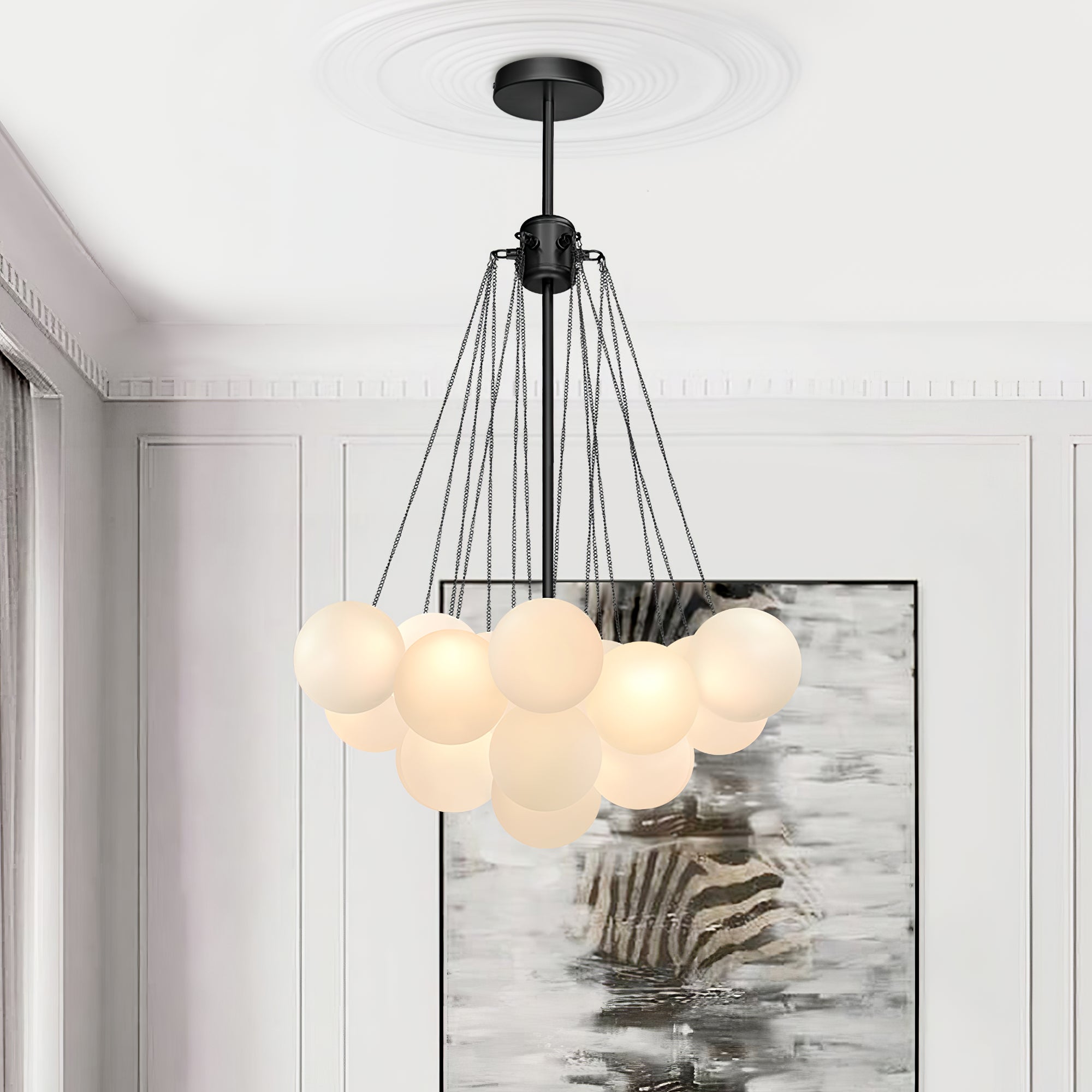 Fayne Glass Globe Pendant Light Bubble - Lamp Copper