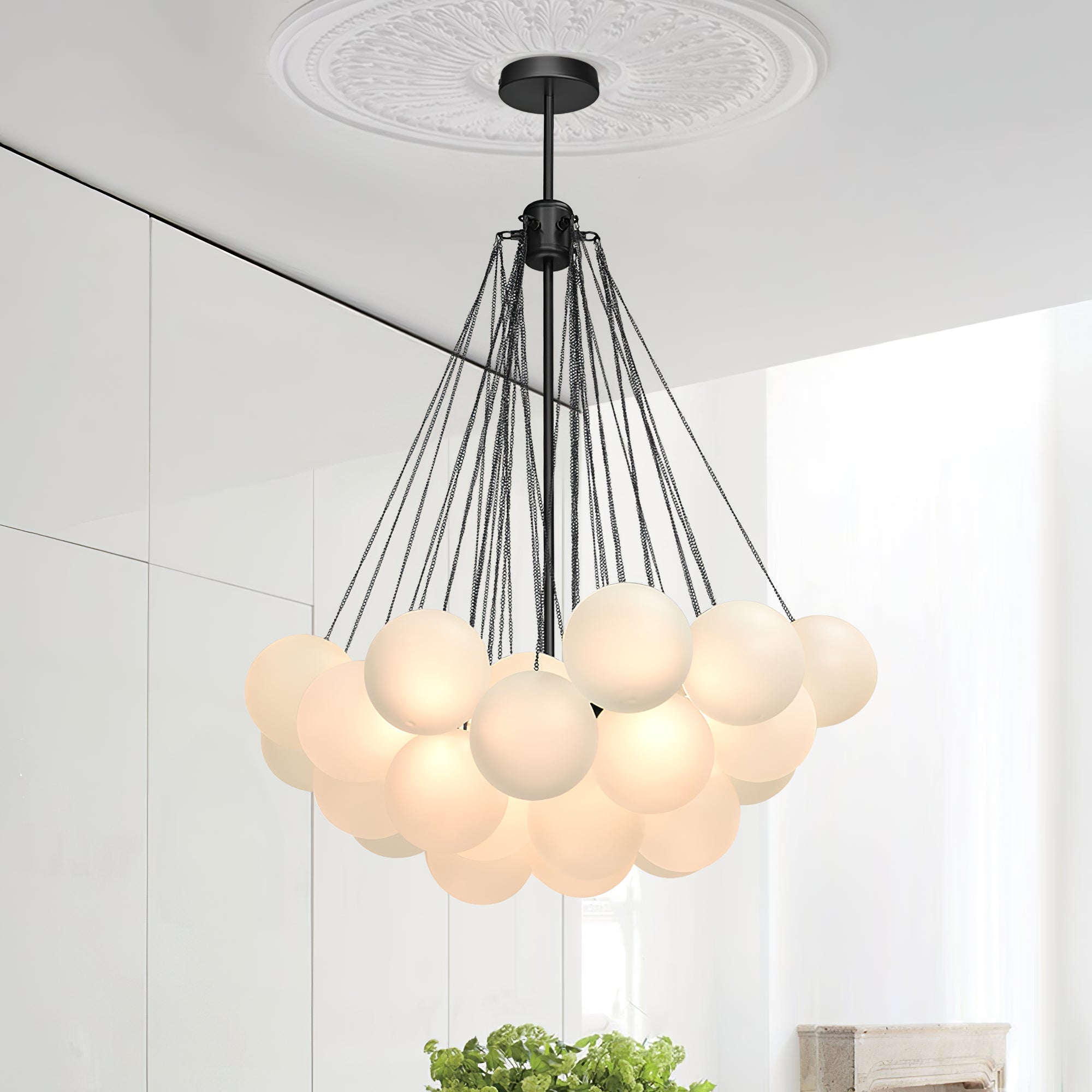 Fayne Glass Globe Pendant Light Bubble - Lamp Copper
