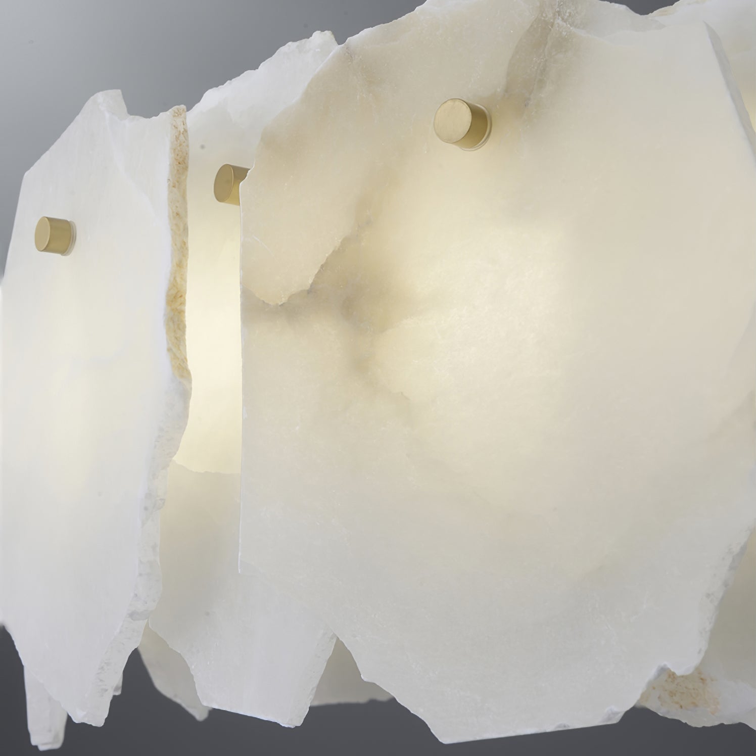 Burton Chandelier Alabaster Layered Halo - Lamp Copper