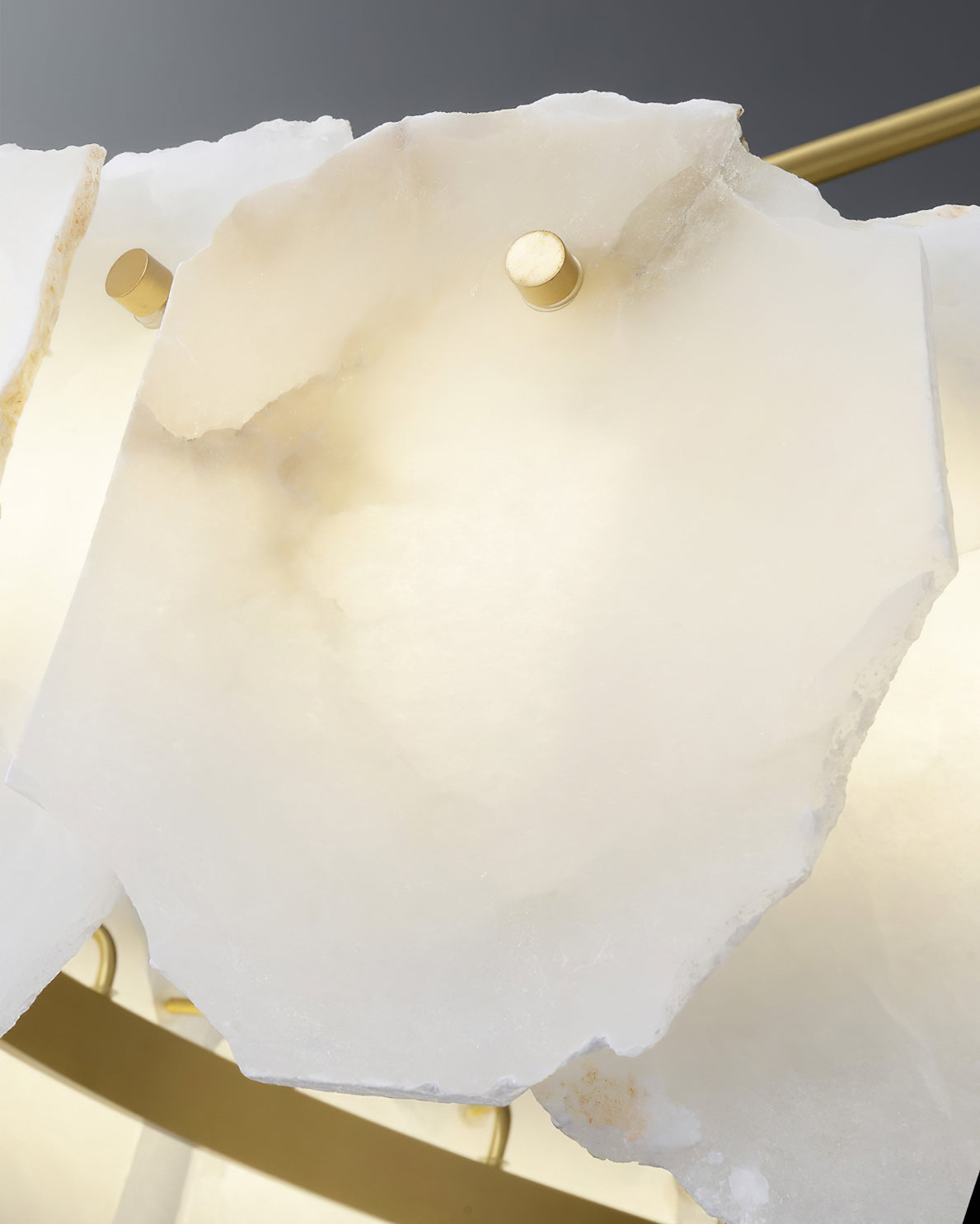 Burton Chandelier Alabaster Layered Halo - Lamp Copper