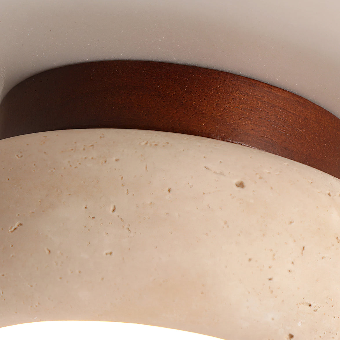Astra Ceiling Light Mini Donut Travertine - Lamp Copper