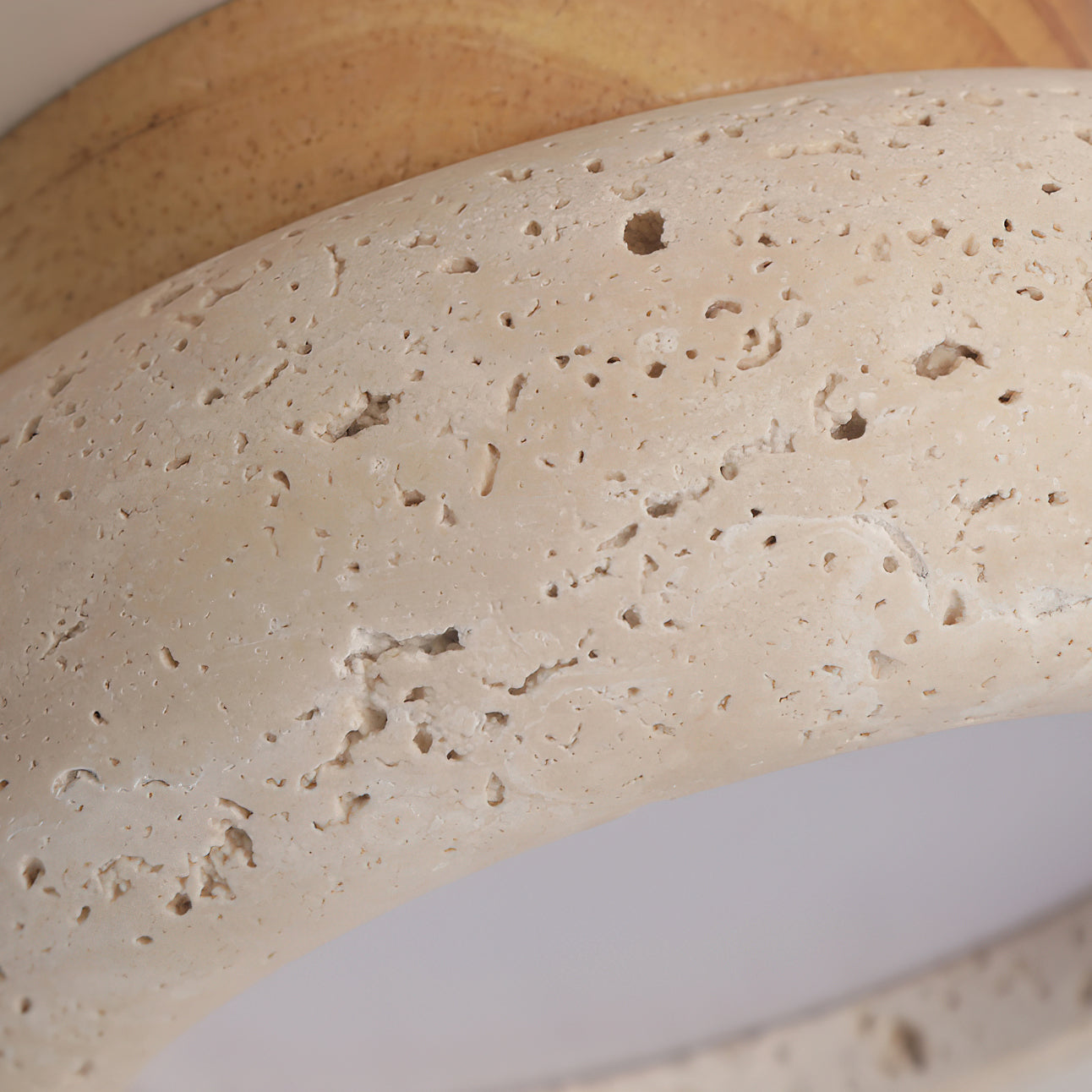 Astra Ceiling Light Mini Donut Travertine - Lamp Copper