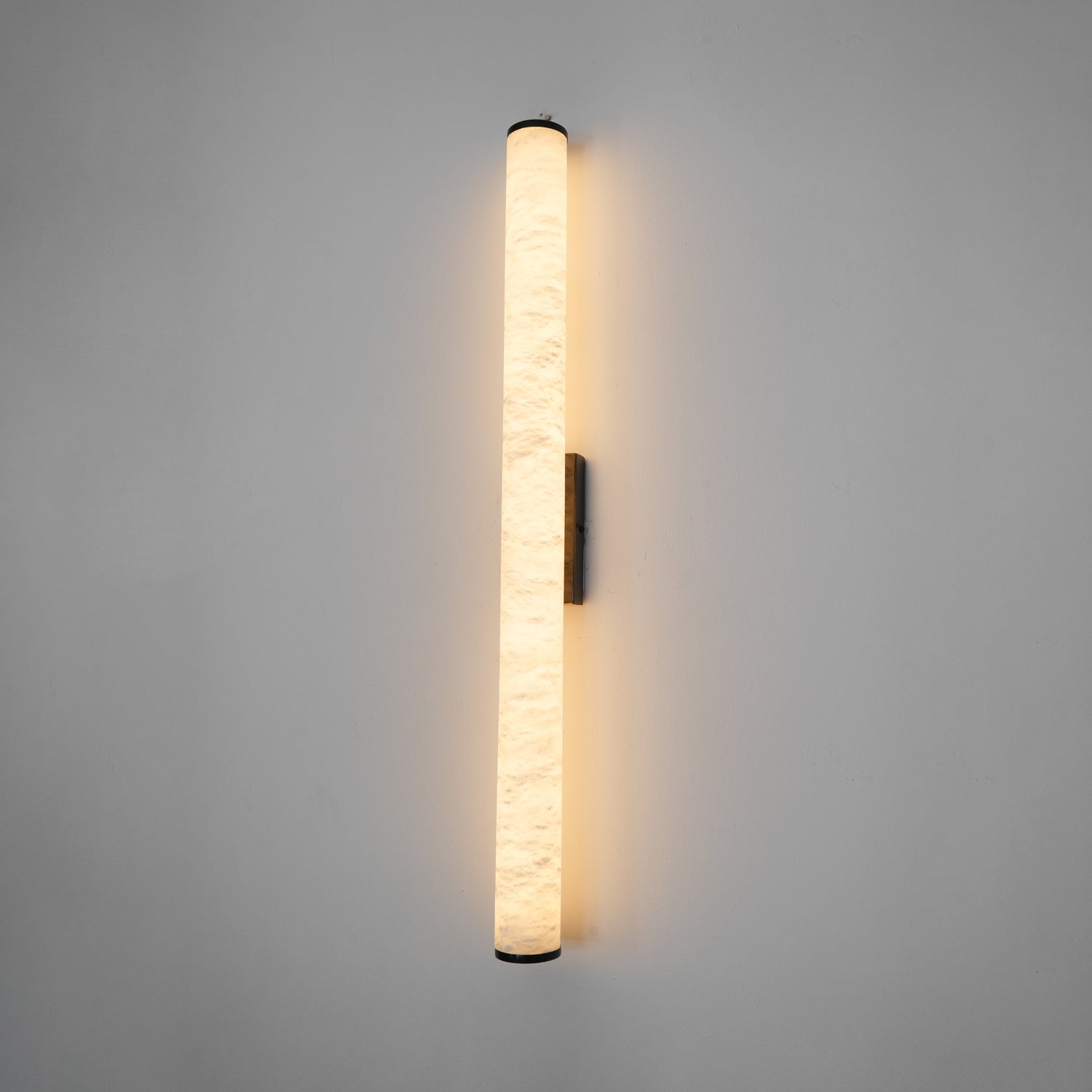 Klyr Alabaster Vertical Cylindrical Wall Lamp - Lamp Copper