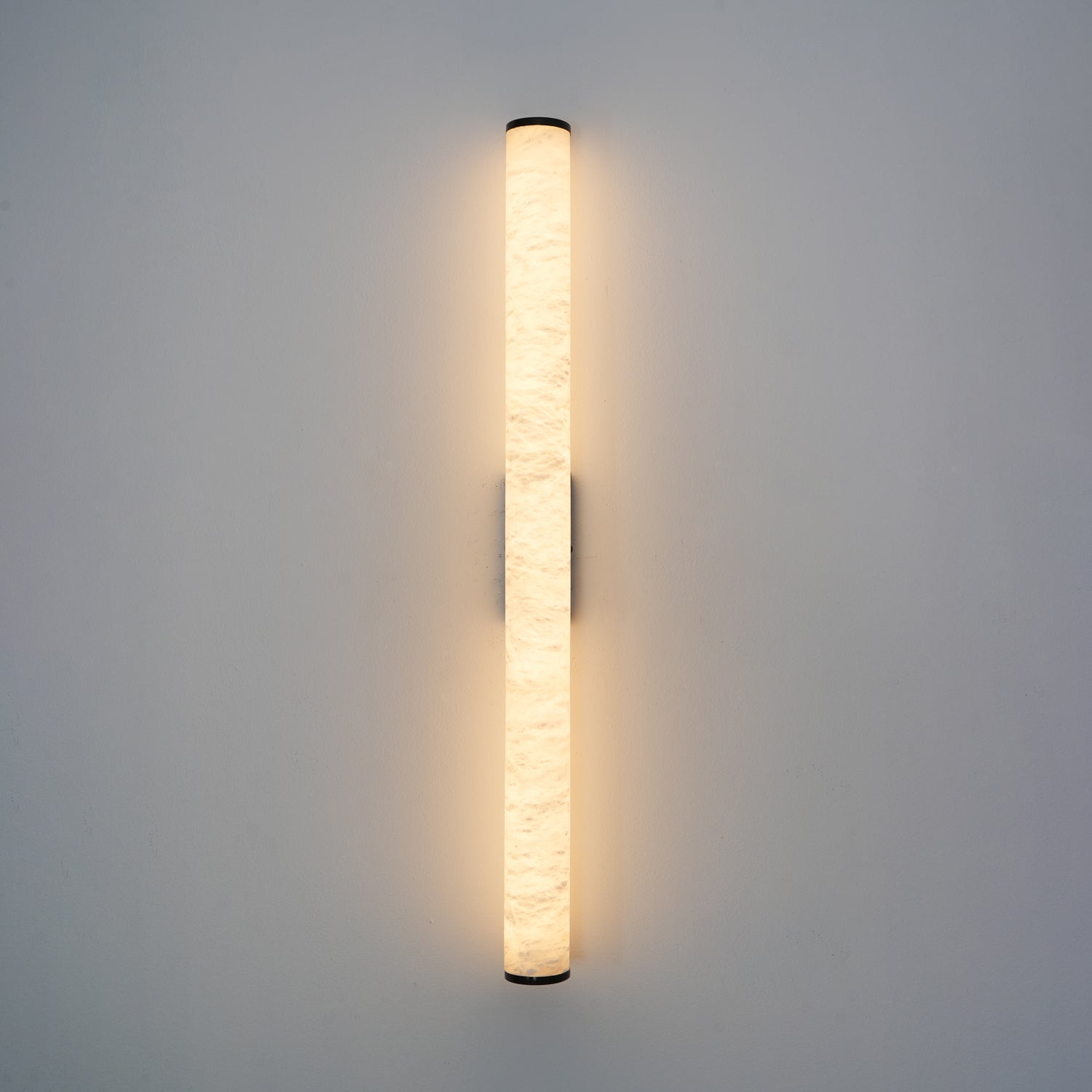 Klyr Alabaster Vertical Cylindrical Wall Lamp - Lamp Copper