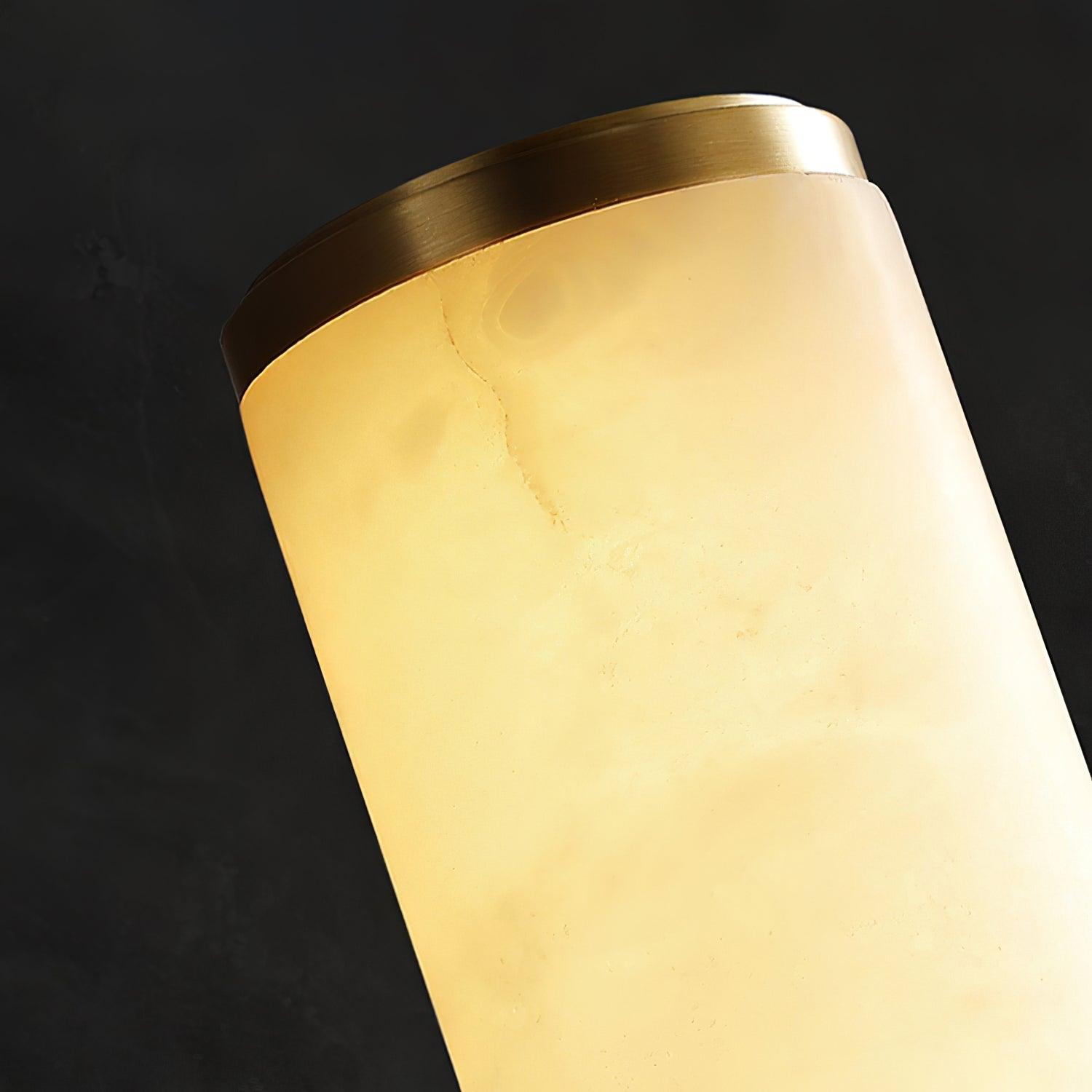 Kristy Alabaster Vertical Cylindrical Wall Lamp - Lamp Copper