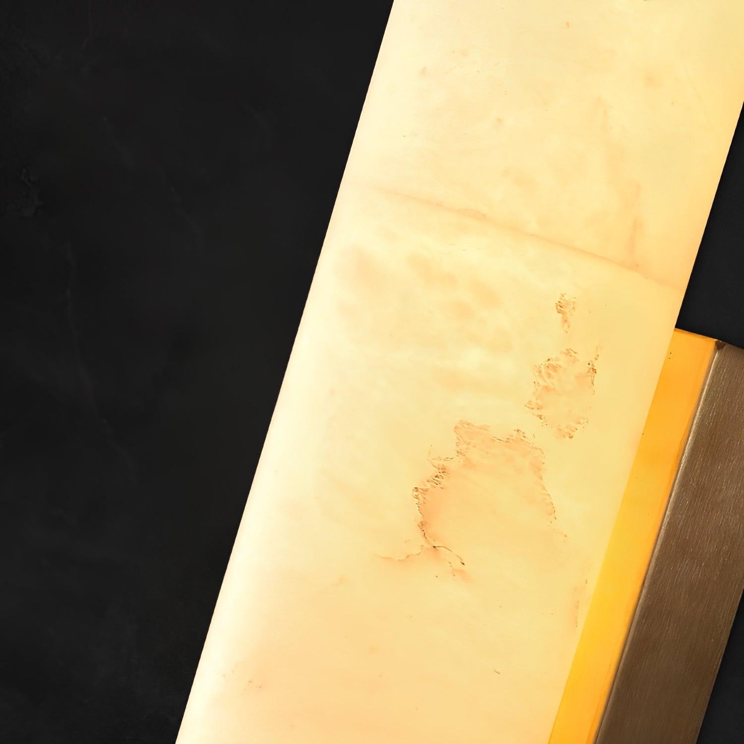 Klyr Alabaster Vertical Cylindrical Wall Lamp - Lamp Copper