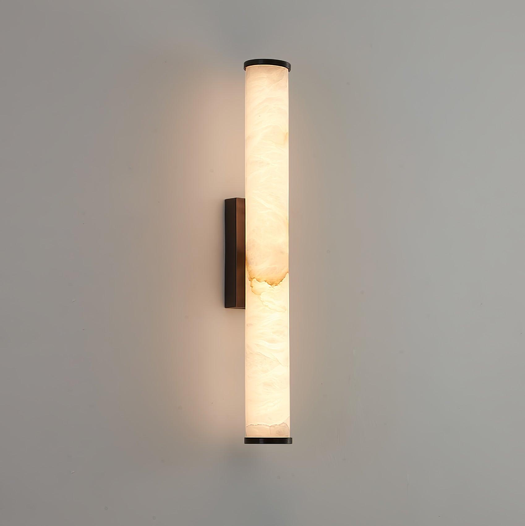 Klyr Alabaster Vertical Cylindrical Wall Lamp - Lamp Copper