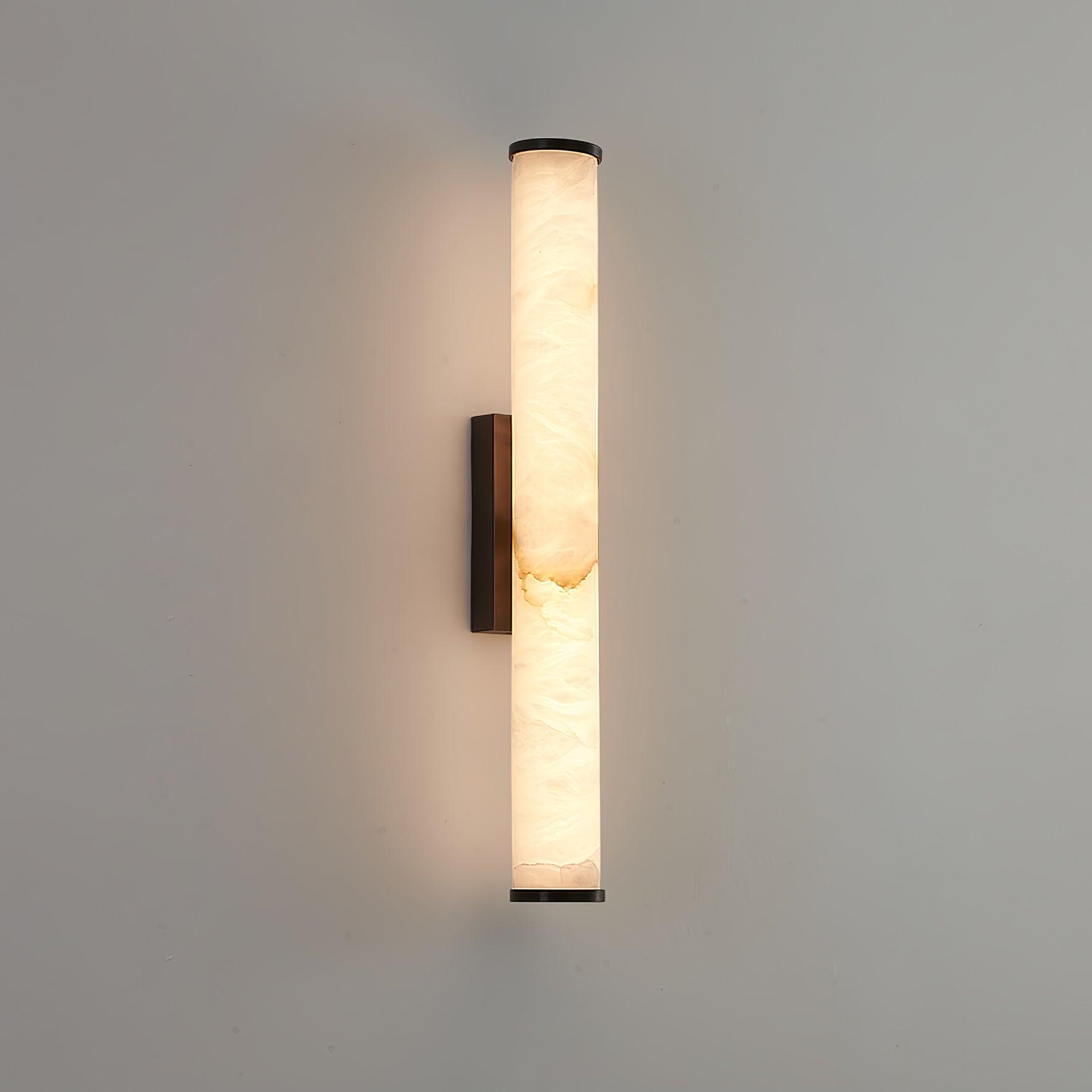 Kristy Alabaster Vertical Cylindrical Wall Lamp - Lamp Copper