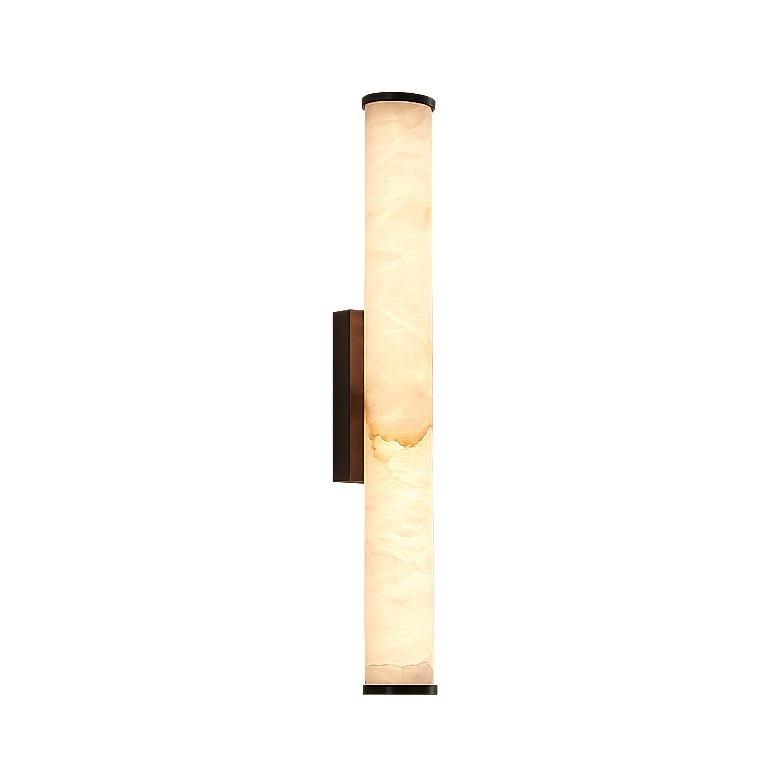 Kristy Alabaster Vertical Cylindrical Wall Lamp - Lamp Copper