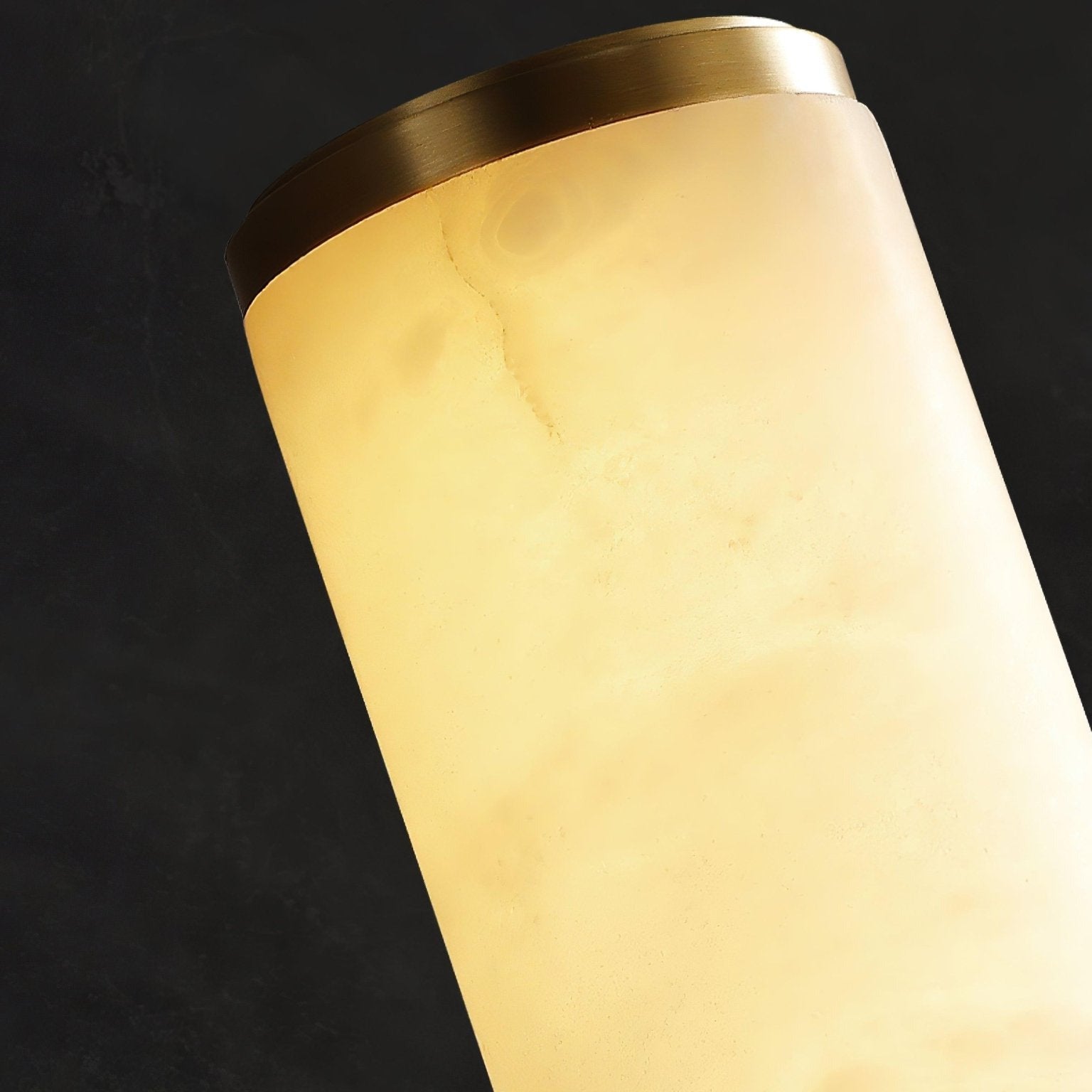 Kristy Alabaster Vertical Cylindrical Wall Lamp - Lamp Copper