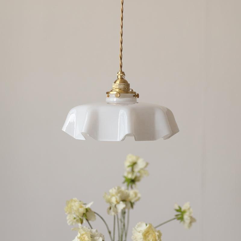 Civen Farmhouse Ruffled Pendant Light - Lamp Copper