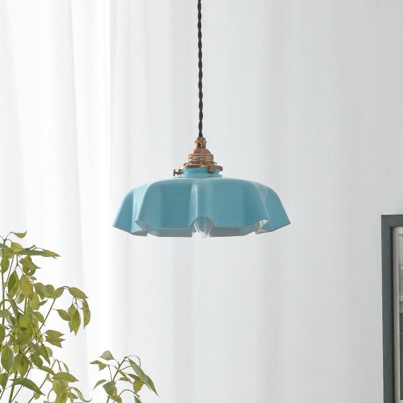 Civen Farmhouse Ruffled Pendant Light - Lamp Copper