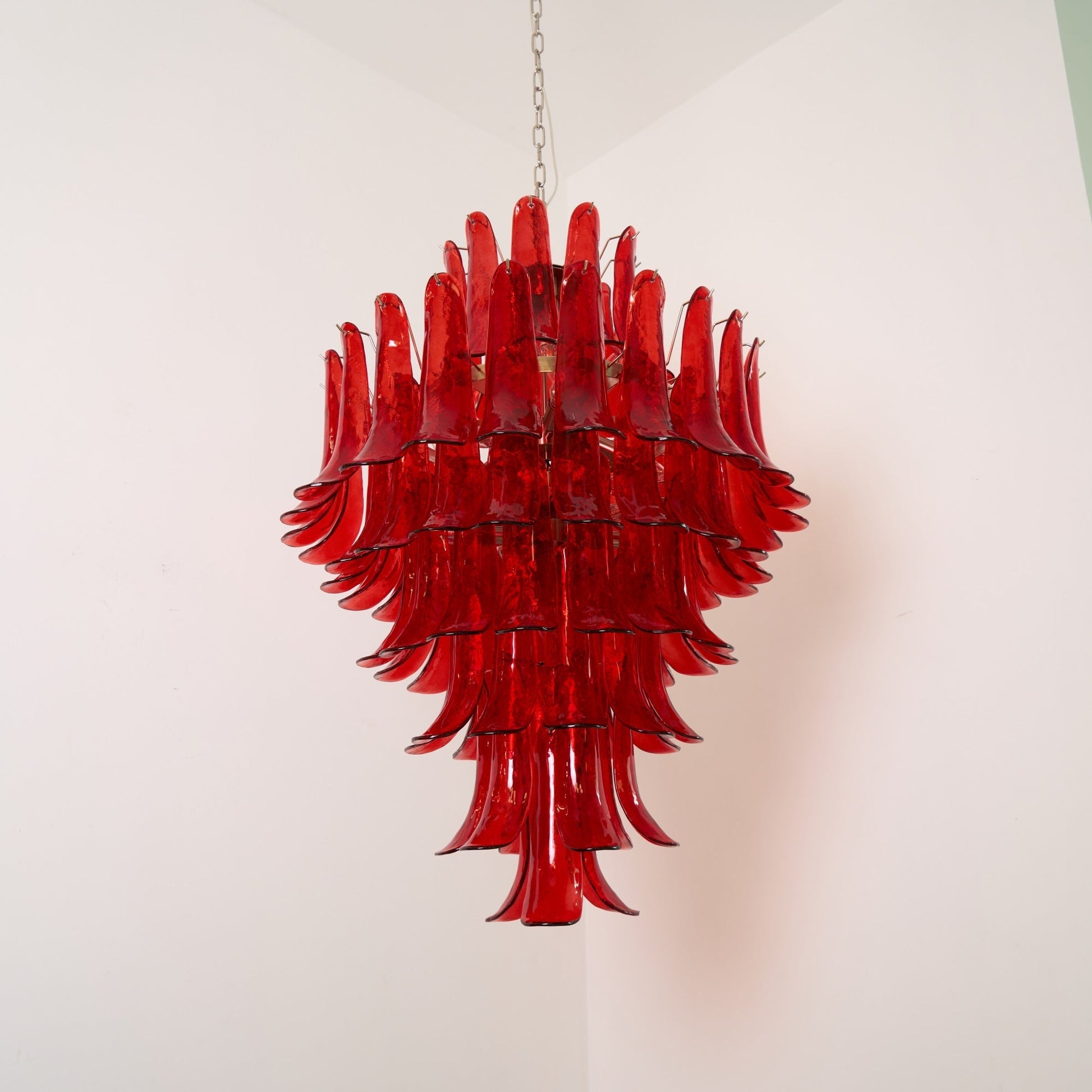 Zinc Postmodern Luxury Petal Glass Metal Chandelier - Lamp Copper