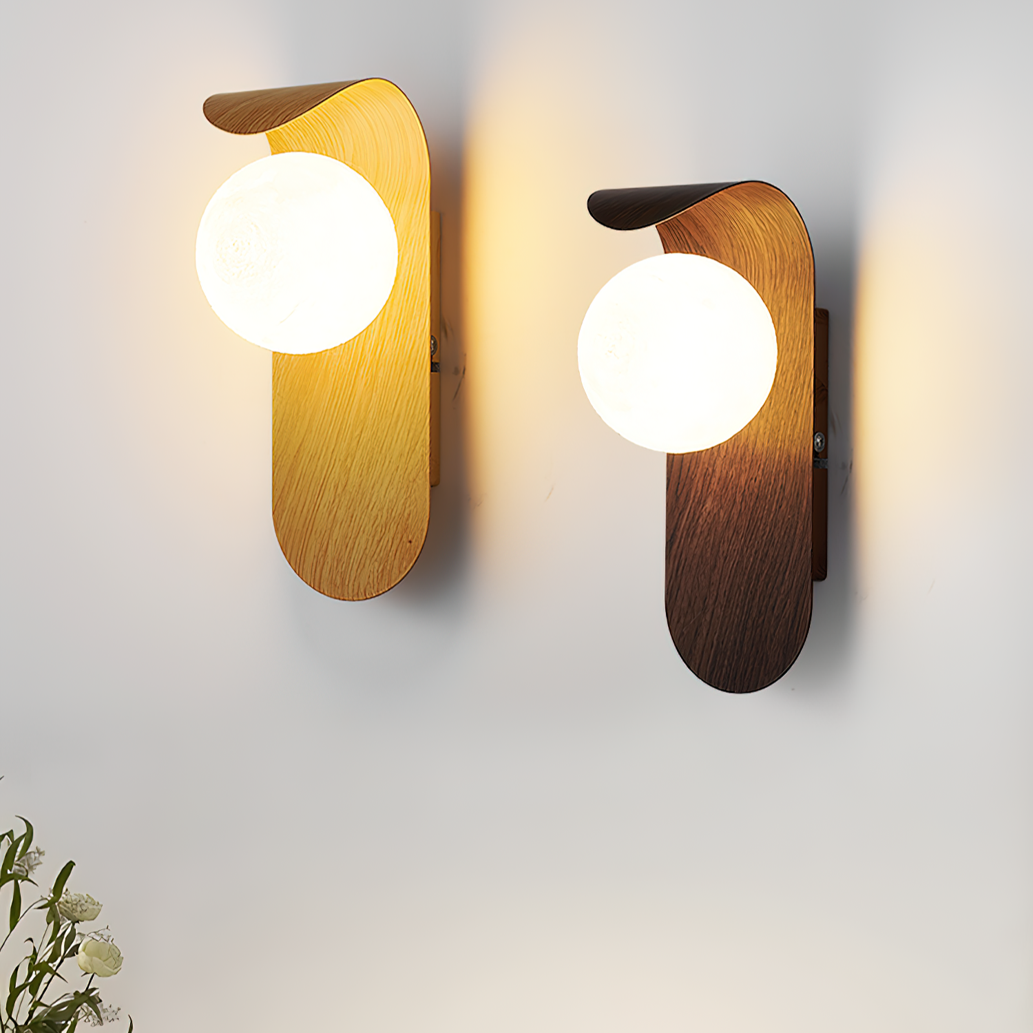 Exuro Indoor Wall Lamp Wood / Walnut - Lamp Copper