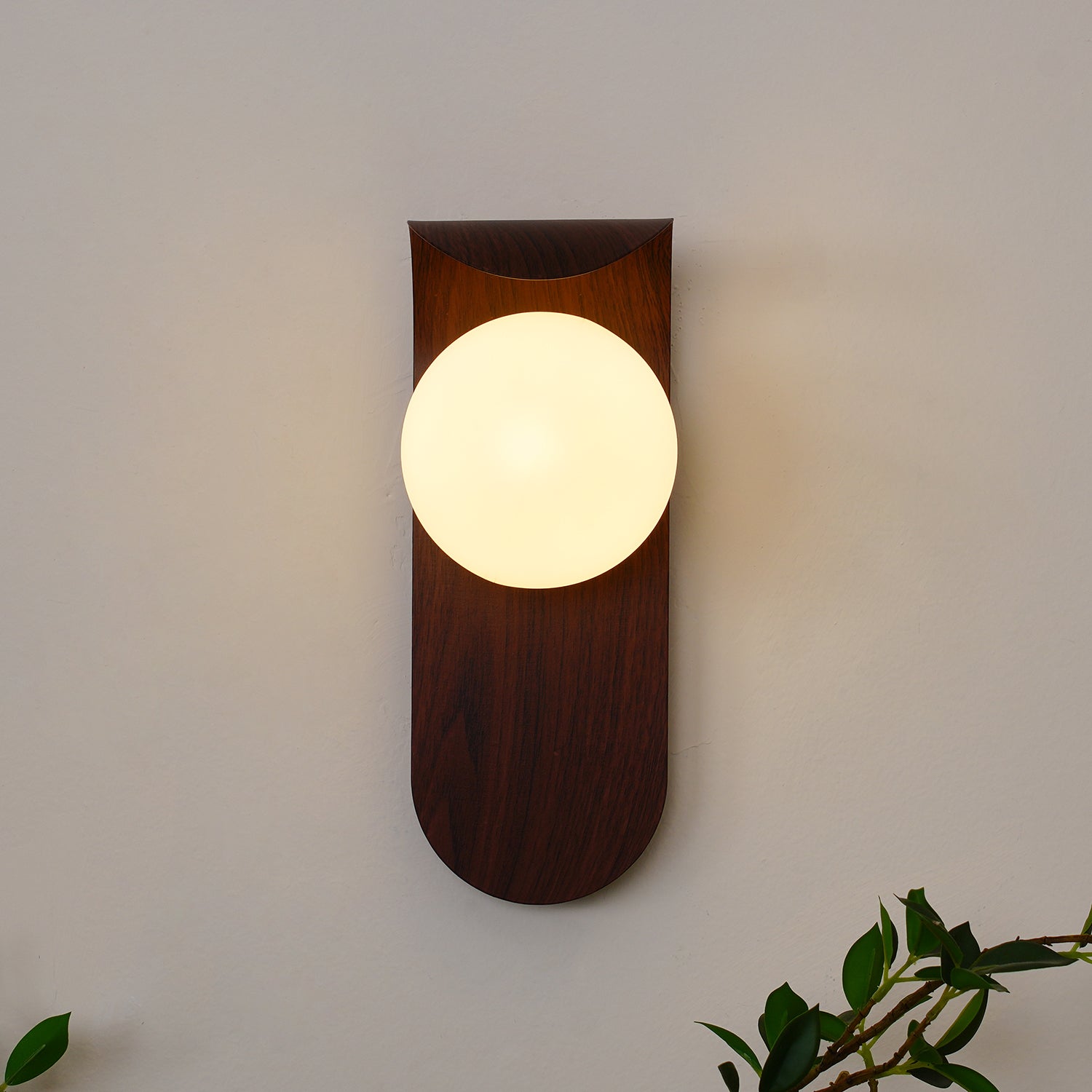 Exuro Indoor Wall Lamp Wood / Walnut - Lamp Copper