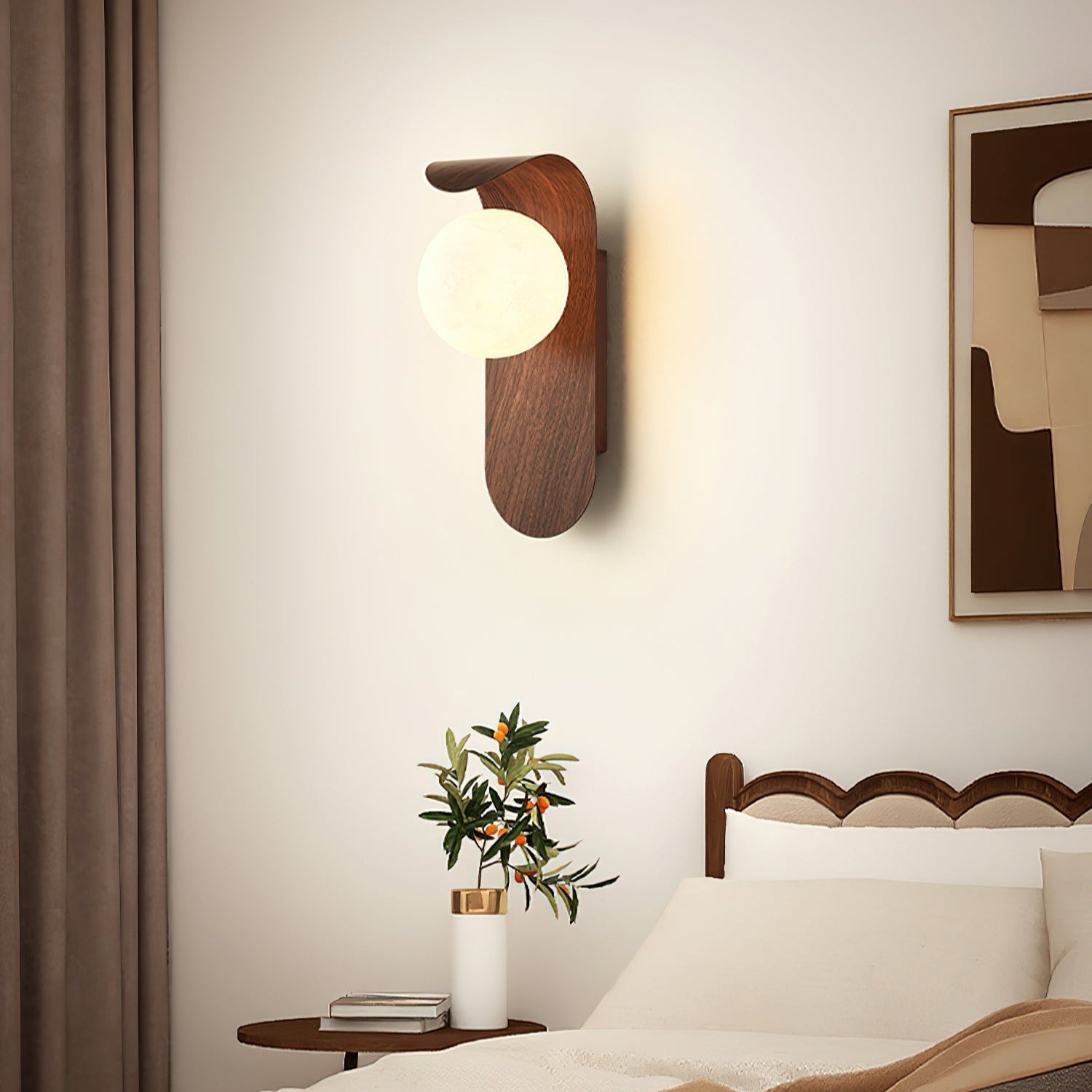 Exuro Indoor Wall Lamp Wood / Walnut - Lamp Copper