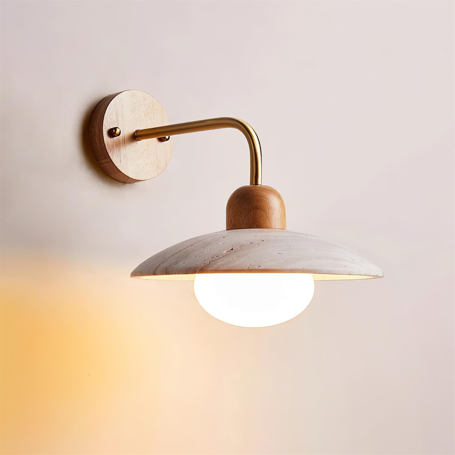 Winel Wall Lamp Vintage Travertine - Lamp Copper