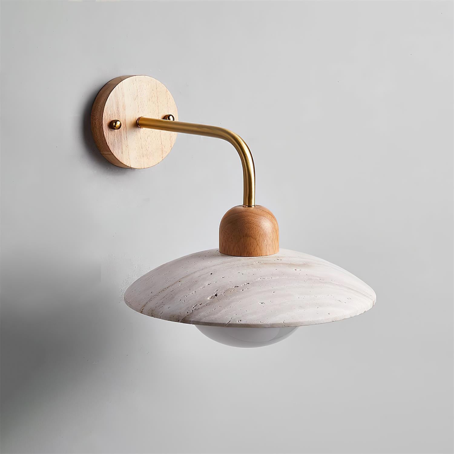 Winel Wall Lamp Vintage Travertine - Lamp Copper
