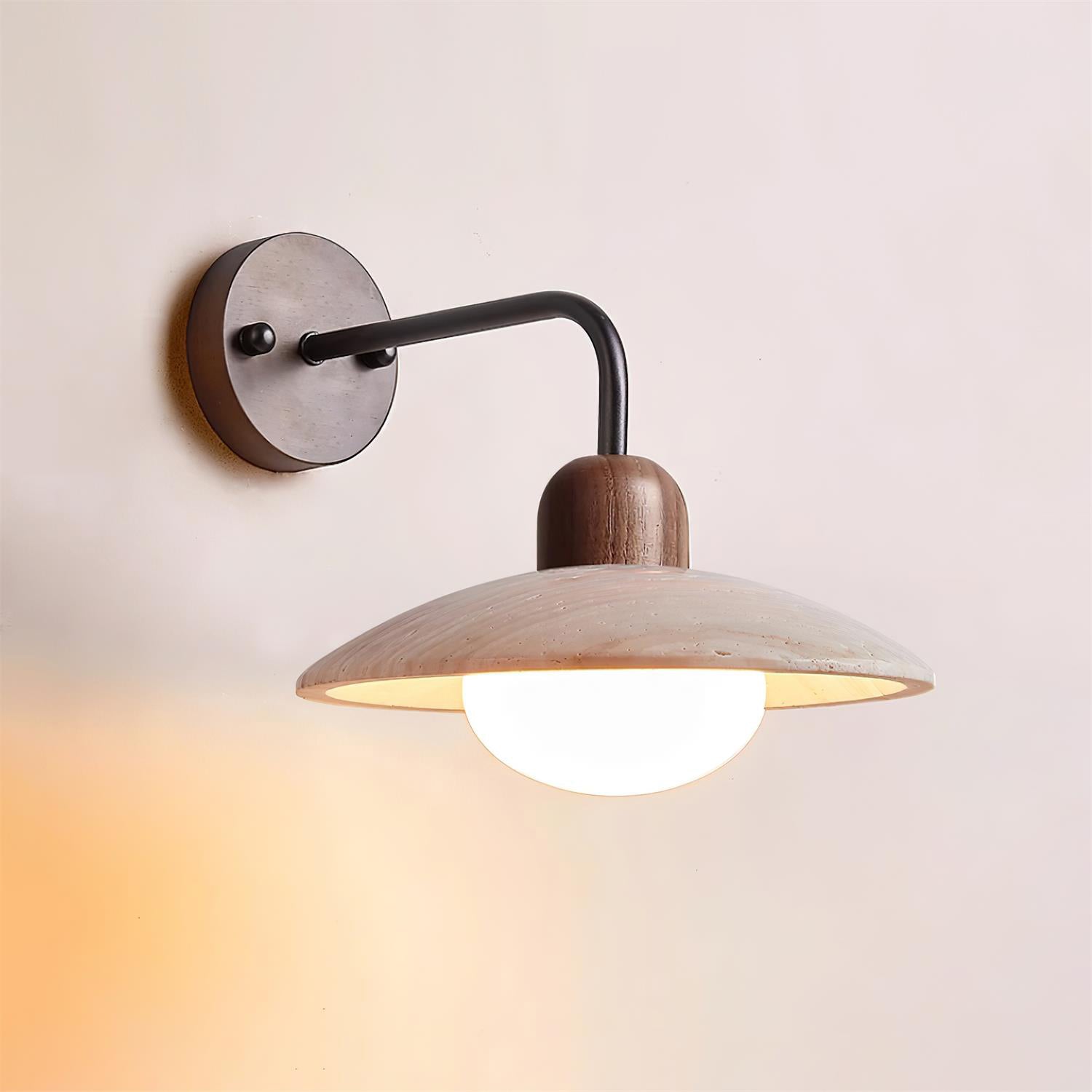 Winel Wall Lamp Vintage Travertine - Lamp Copper