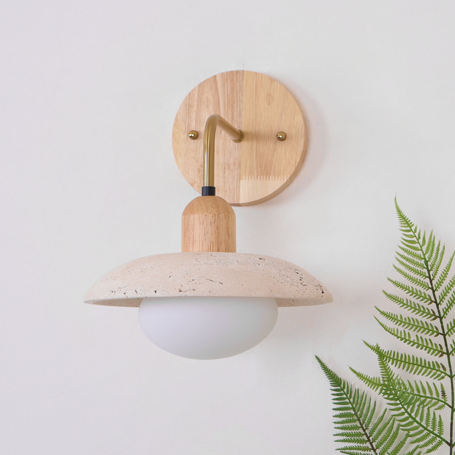 Winel Wall Lamp Vintage Travertine - Lamp Copper