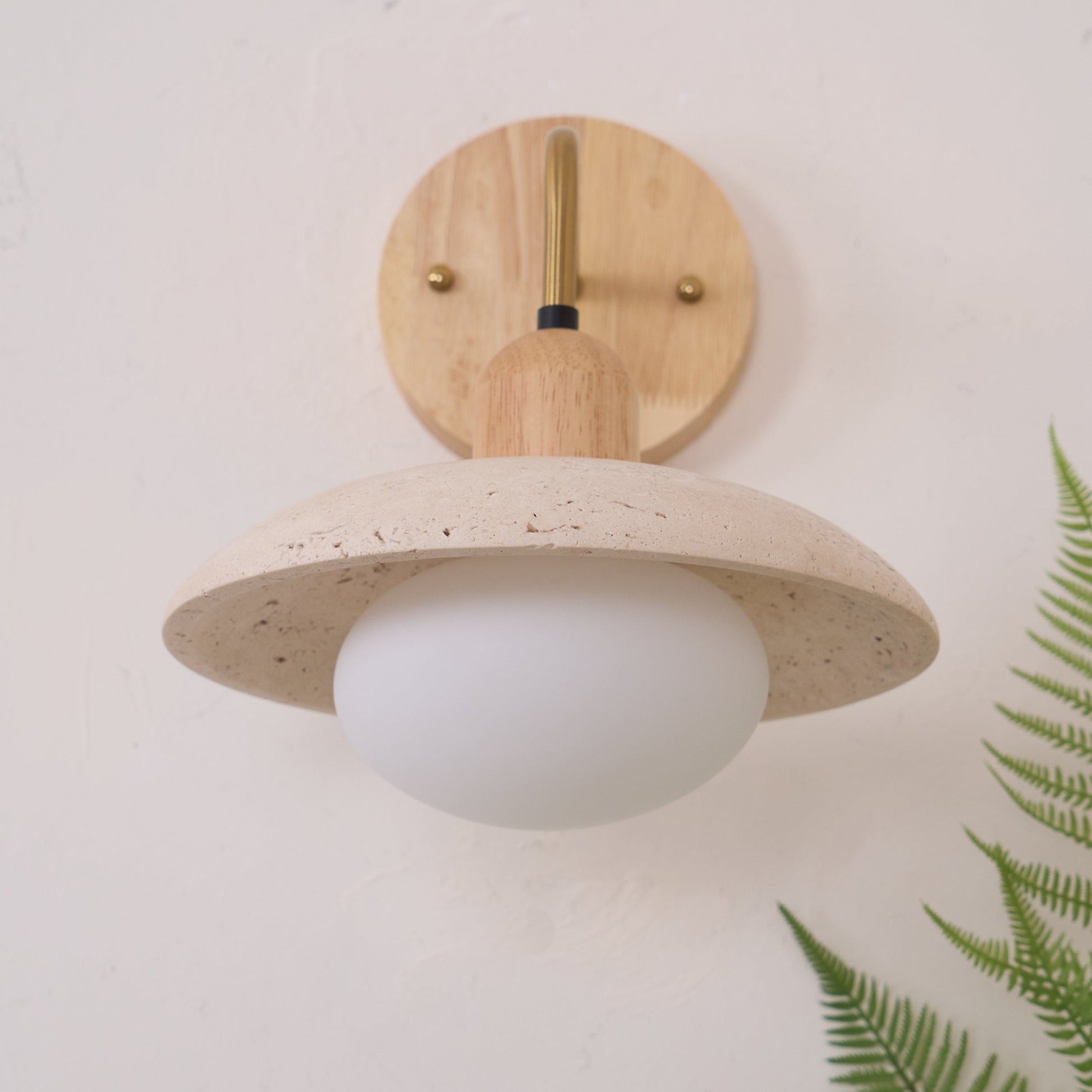 Winel Wall Lamp Vintage Travertine - Lamp Copper
