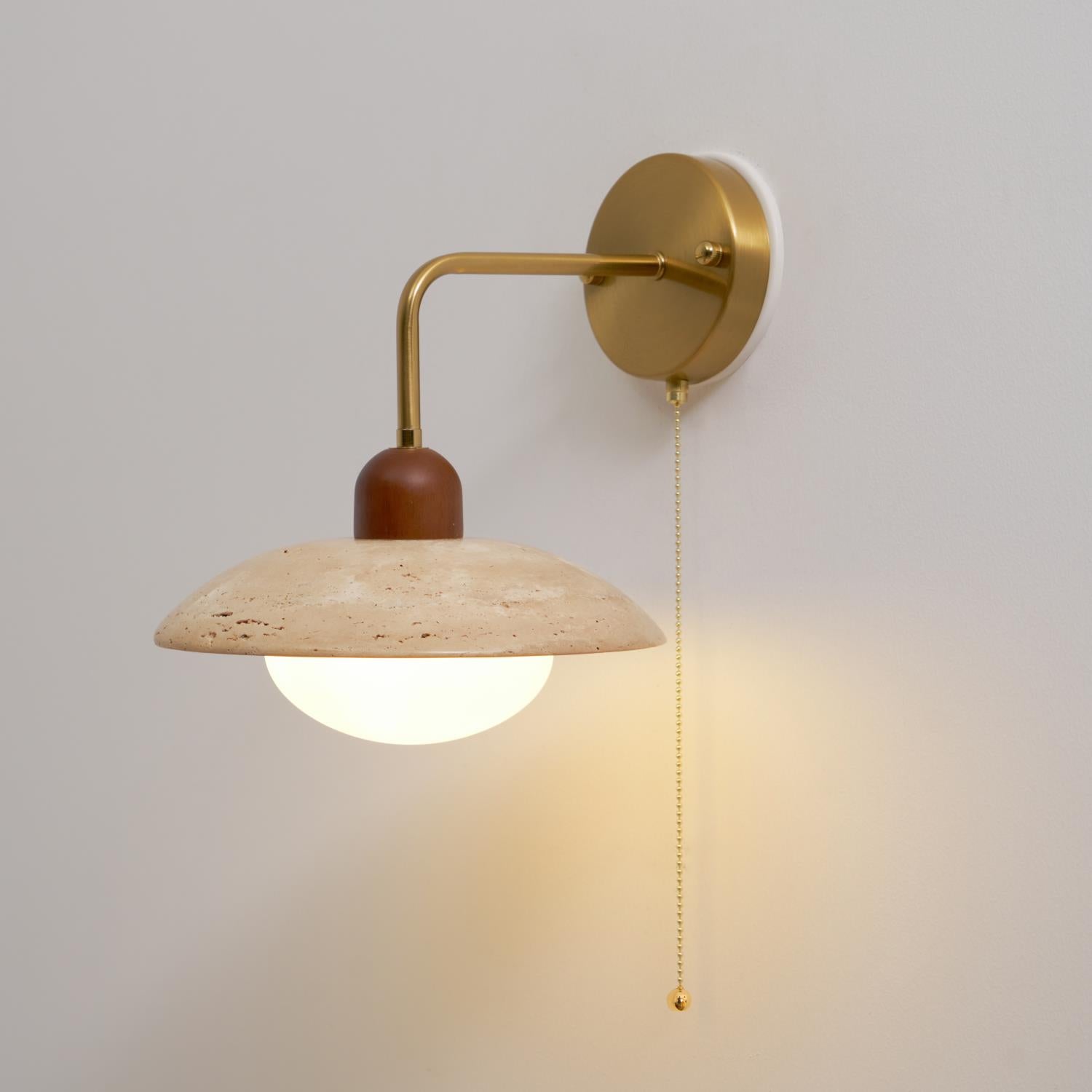 Cavone Travertine Wall Sconce - Lamp Copper