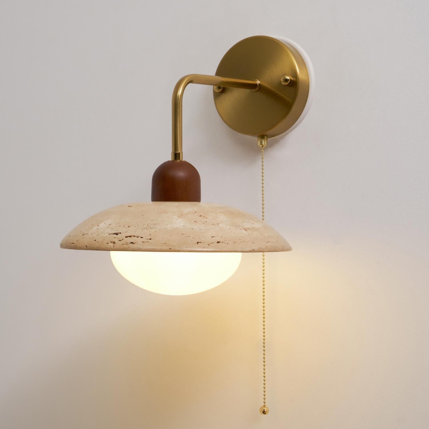 Cavone Travertine Wall Sconce - Lamp Copper