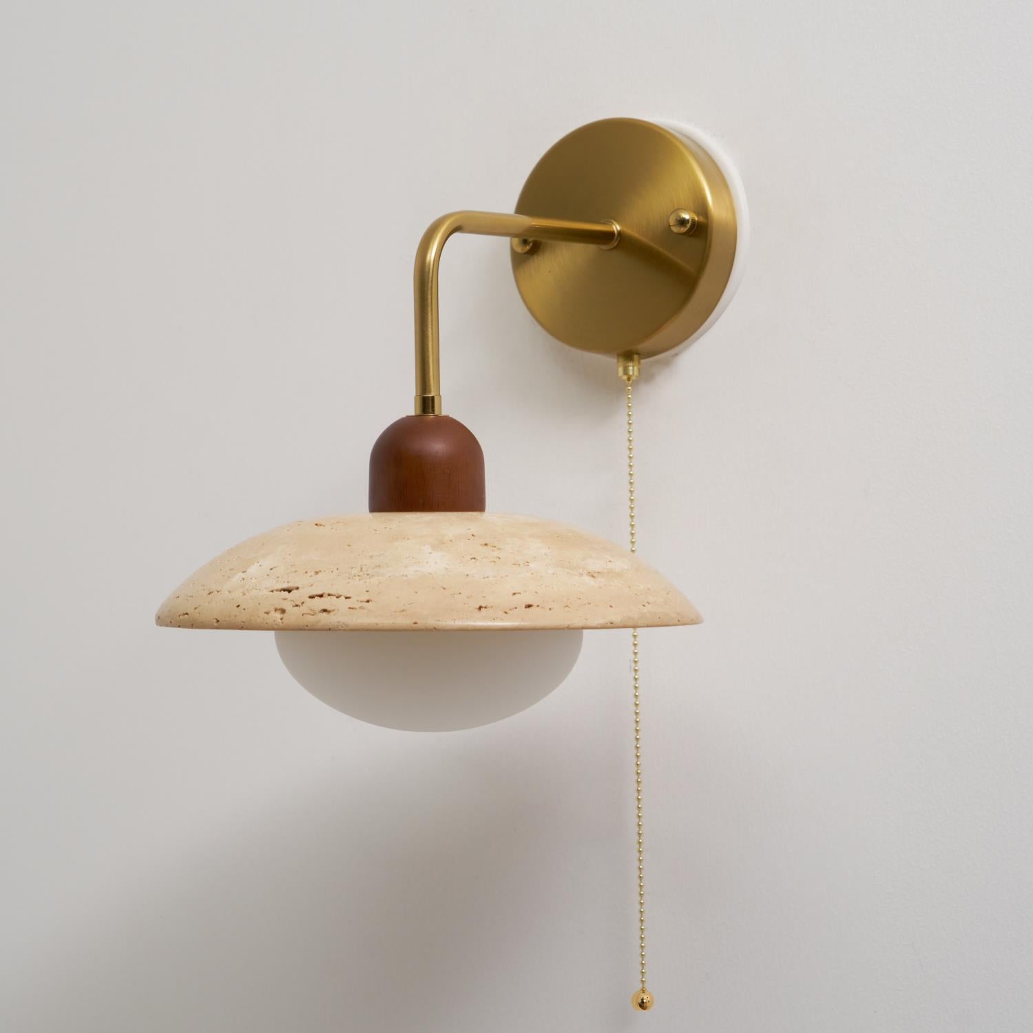 Cavone Travertine Wall Sconce - Lamp Copper