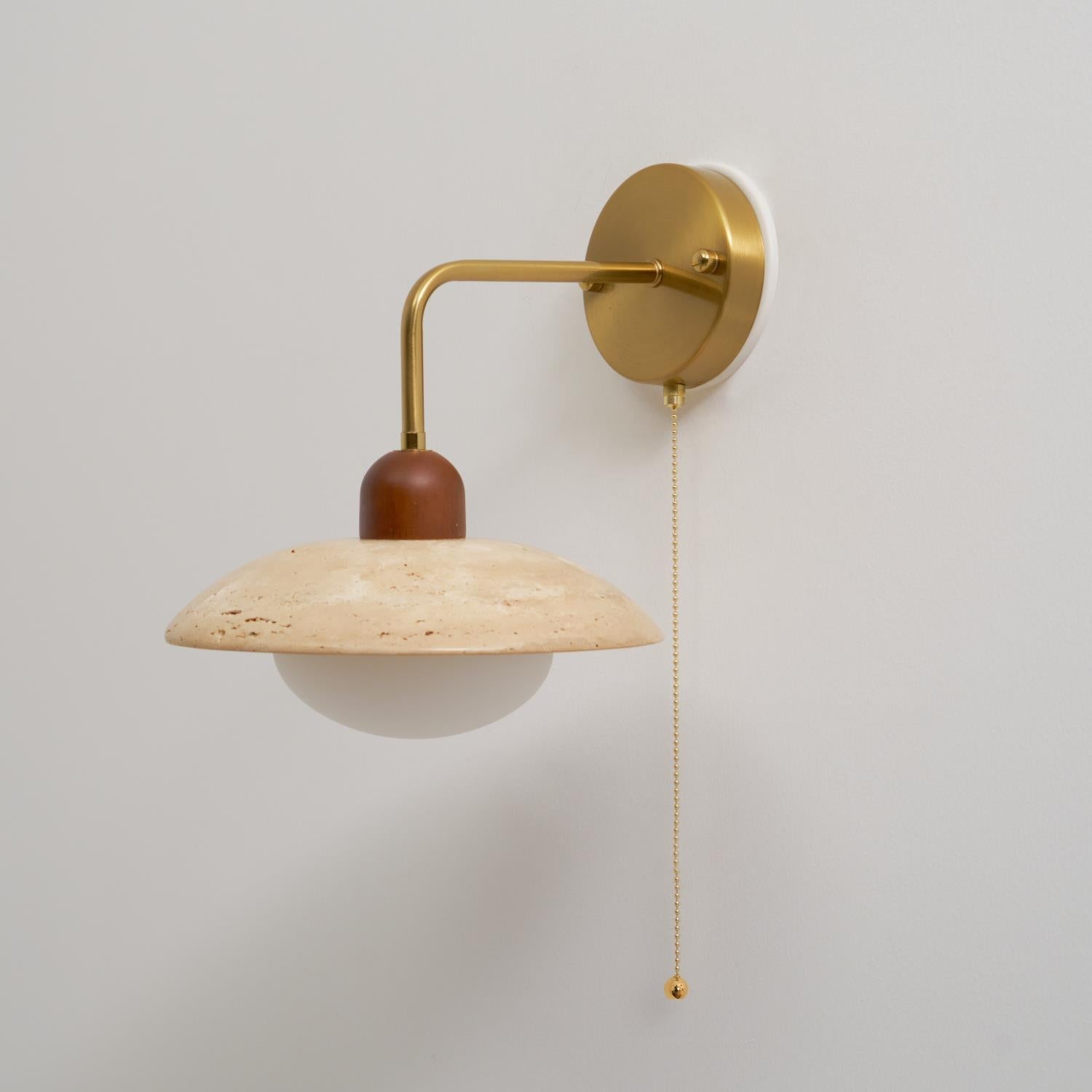 Cavone Travertine Wall Sconce - Lamp Copper